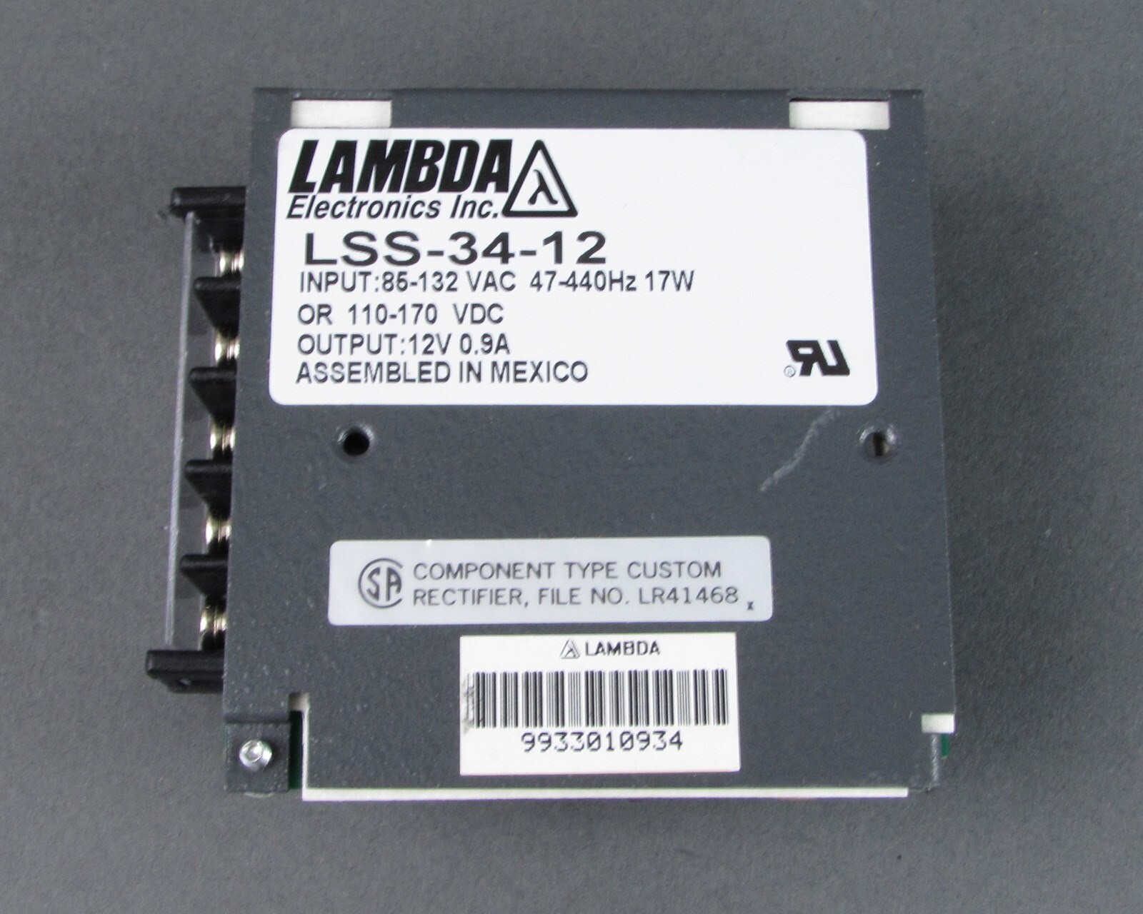 NEW Lambda LSS34-12 Regulated Power Supply - 12V, 0.9A