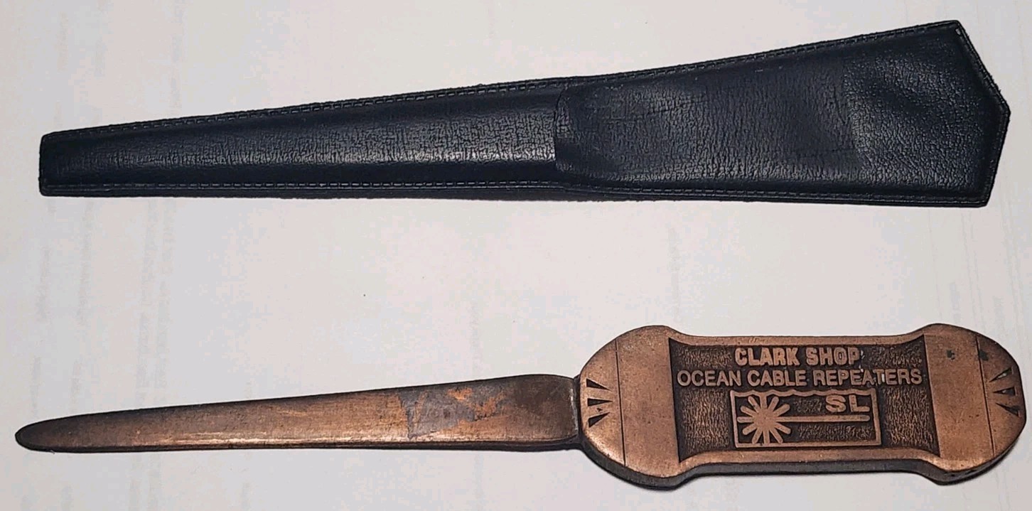 1980's At&t Bell SL Cable Letter Opener Transoceanic Fiber Optic Cable History