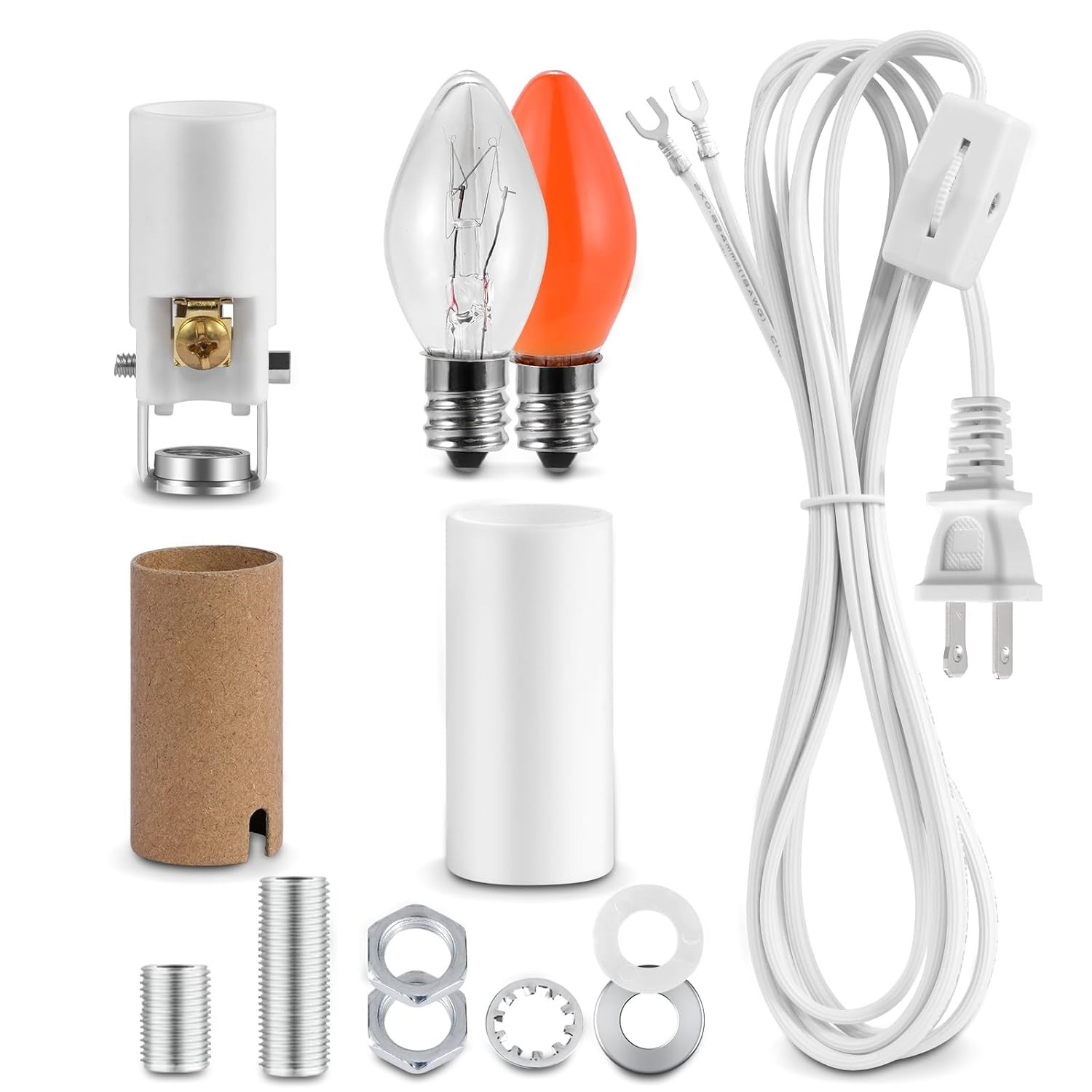 Ceramic Tree Lights - Night Light Rewire Kit with E12 Candelabra Base Socket Wir