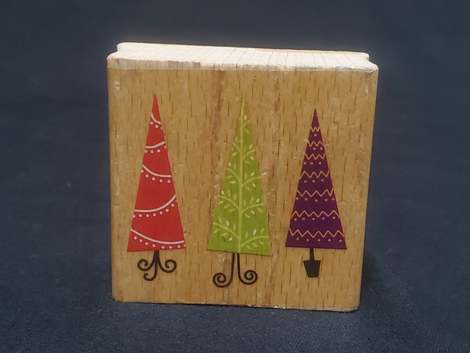Festive Trees - 2.25" Rubber Stamp