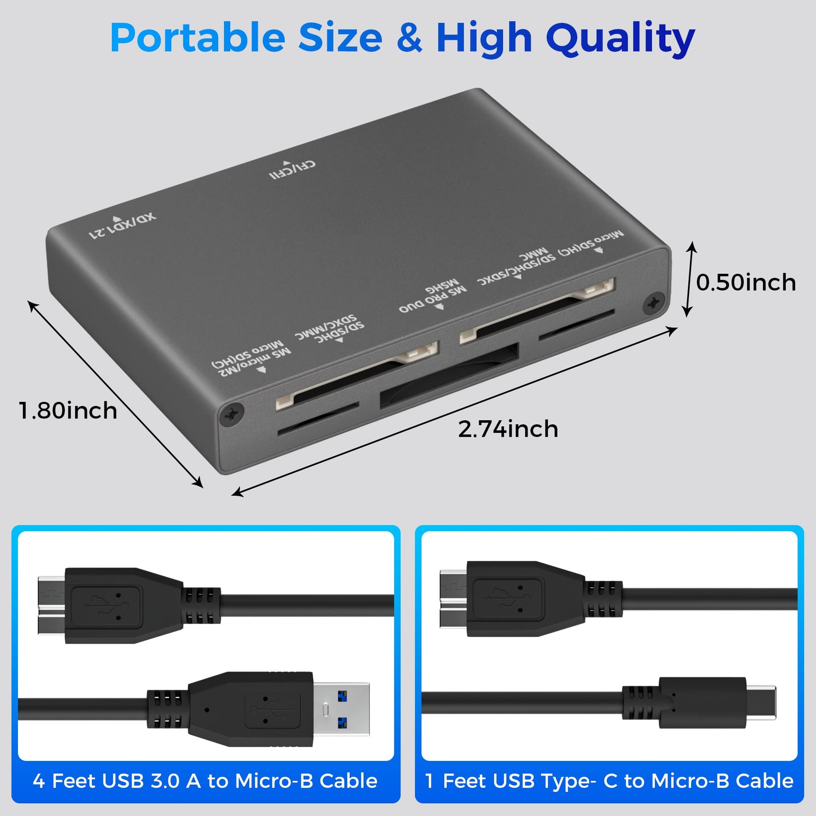 7-in-1 Multi Memory Card Reader, USB 3.0 SD Card Reader Writer(5Gbps) Read 7 ...