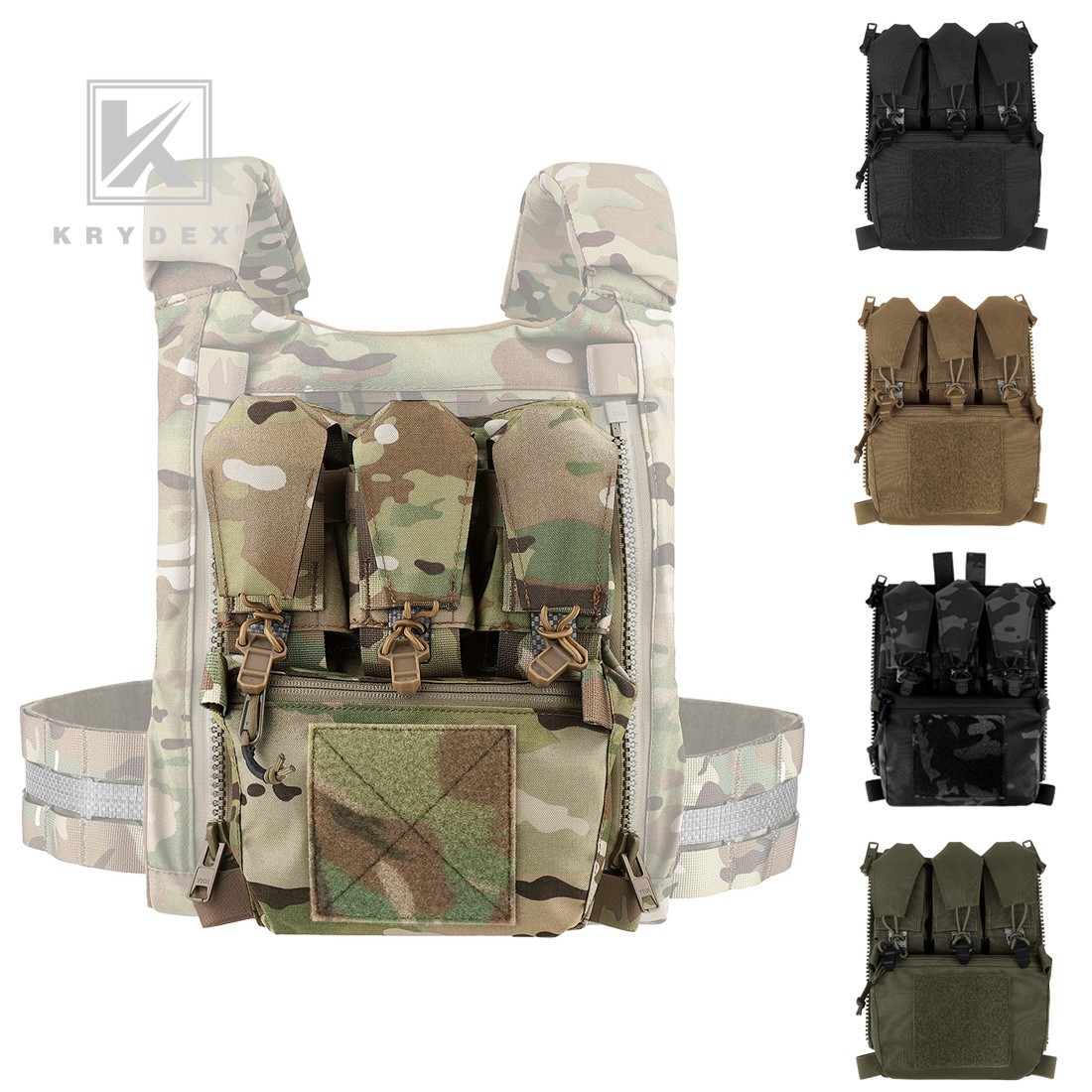 KRYDEX Tactical Zip-on Backpack Zip Back Bag Pack for FCPC V5 Plate Carrier Vest