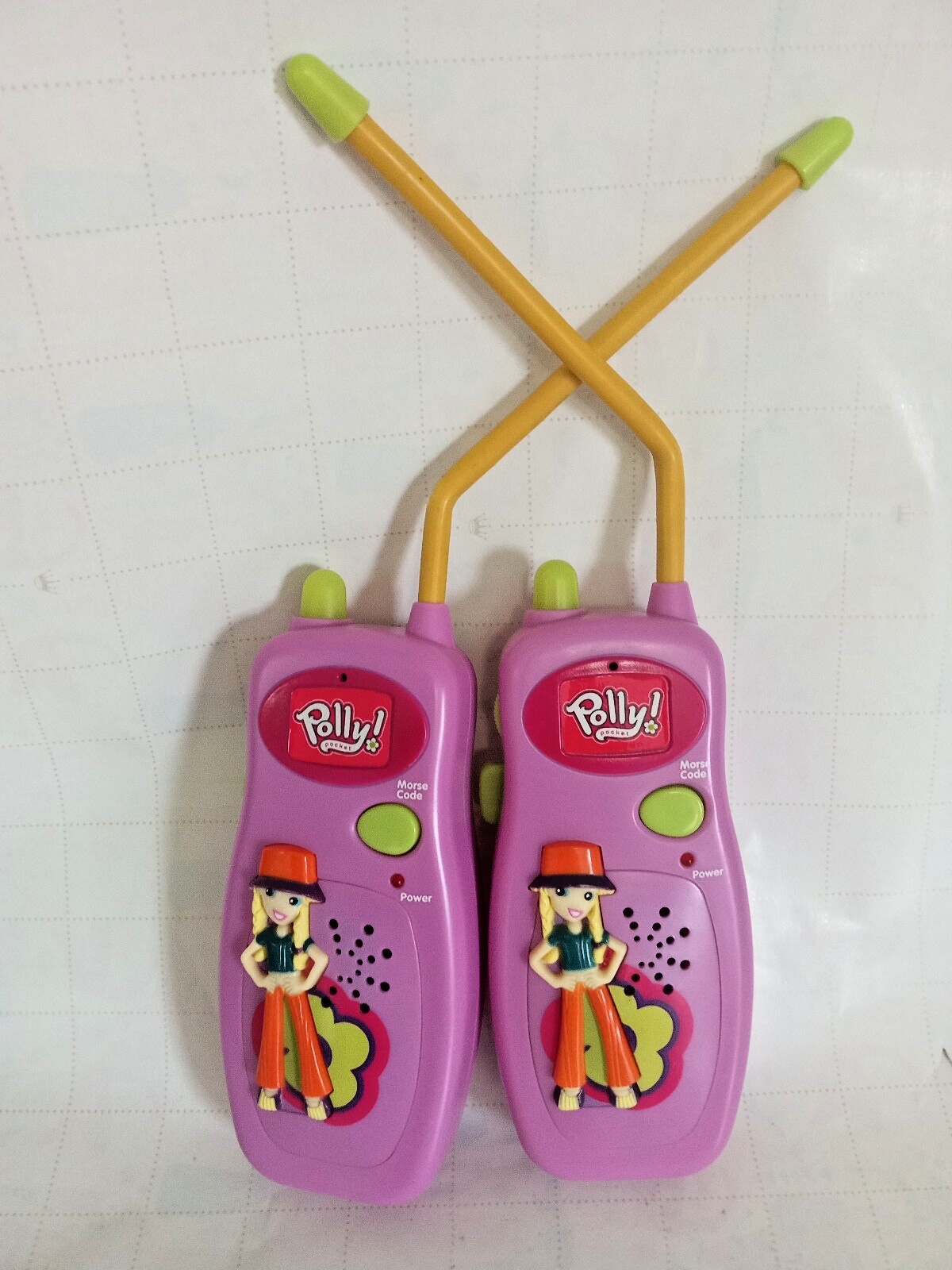 Polly Pocket Walkie Talkies 2004 Top Toys Morse Code Button EUC Everything Works