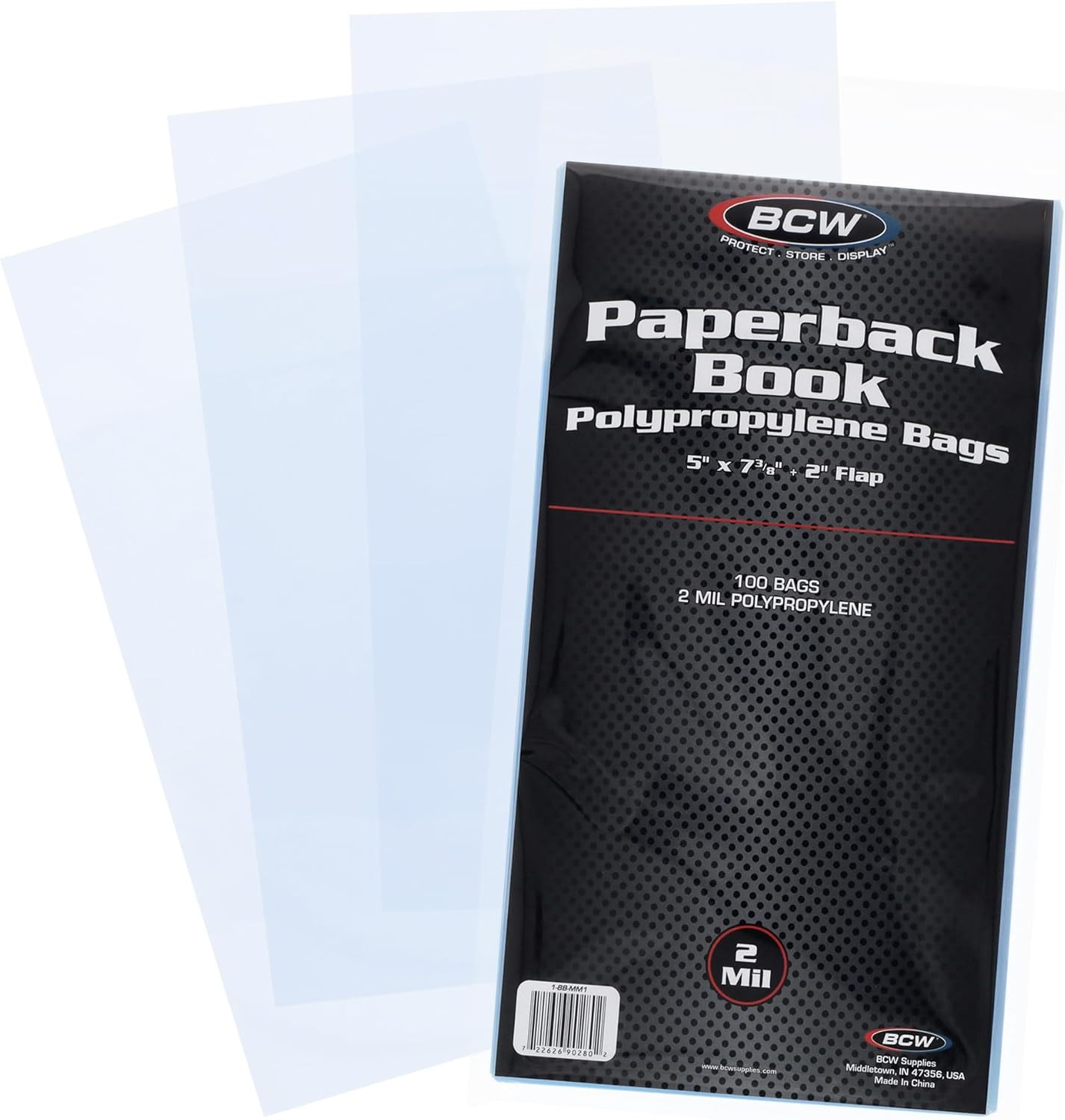 BCW Paperback Book Bags - 100-Pack | 5 X 7 3/8 Inches | Crystal Clear Polypropyl
