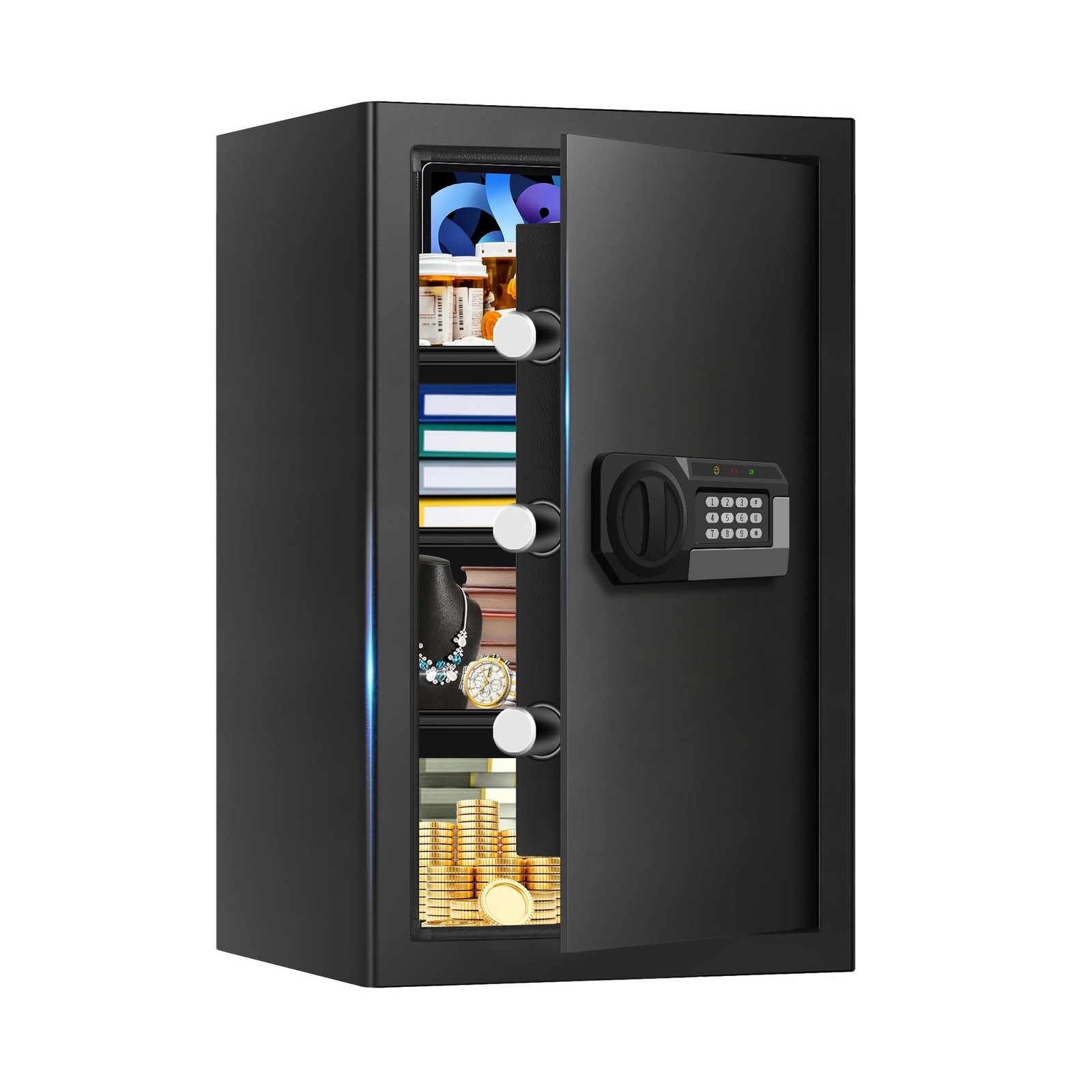 5.2 Cuft Large Home Safes Water and Fireproof, Fire Proof Safe for Home Use w...