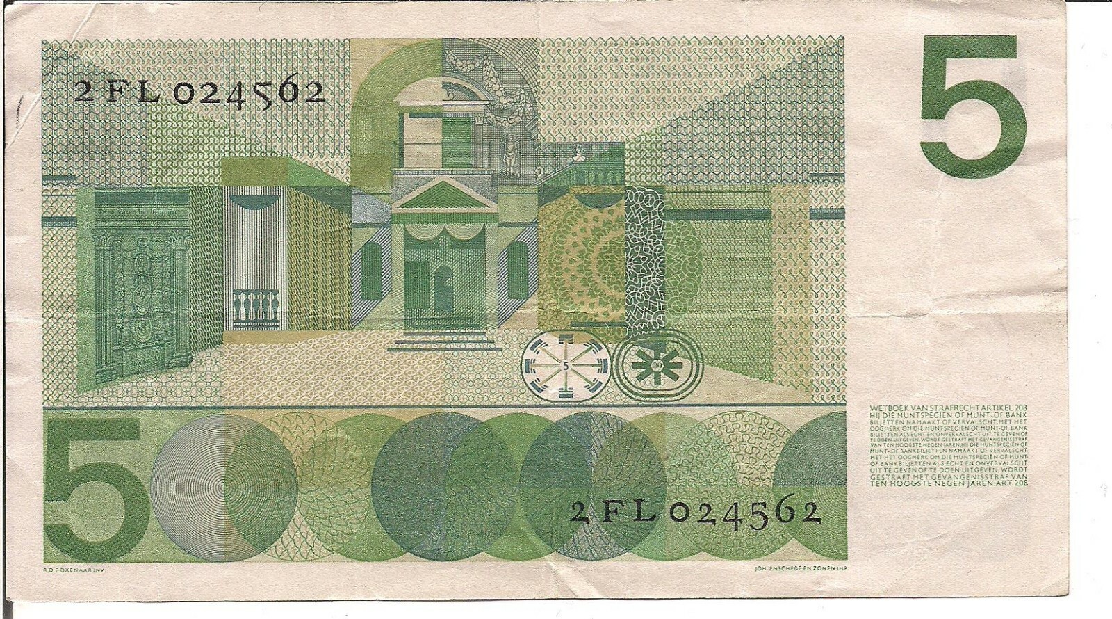 NETHERLANDS, 5 GULDEN, P#90, 1966