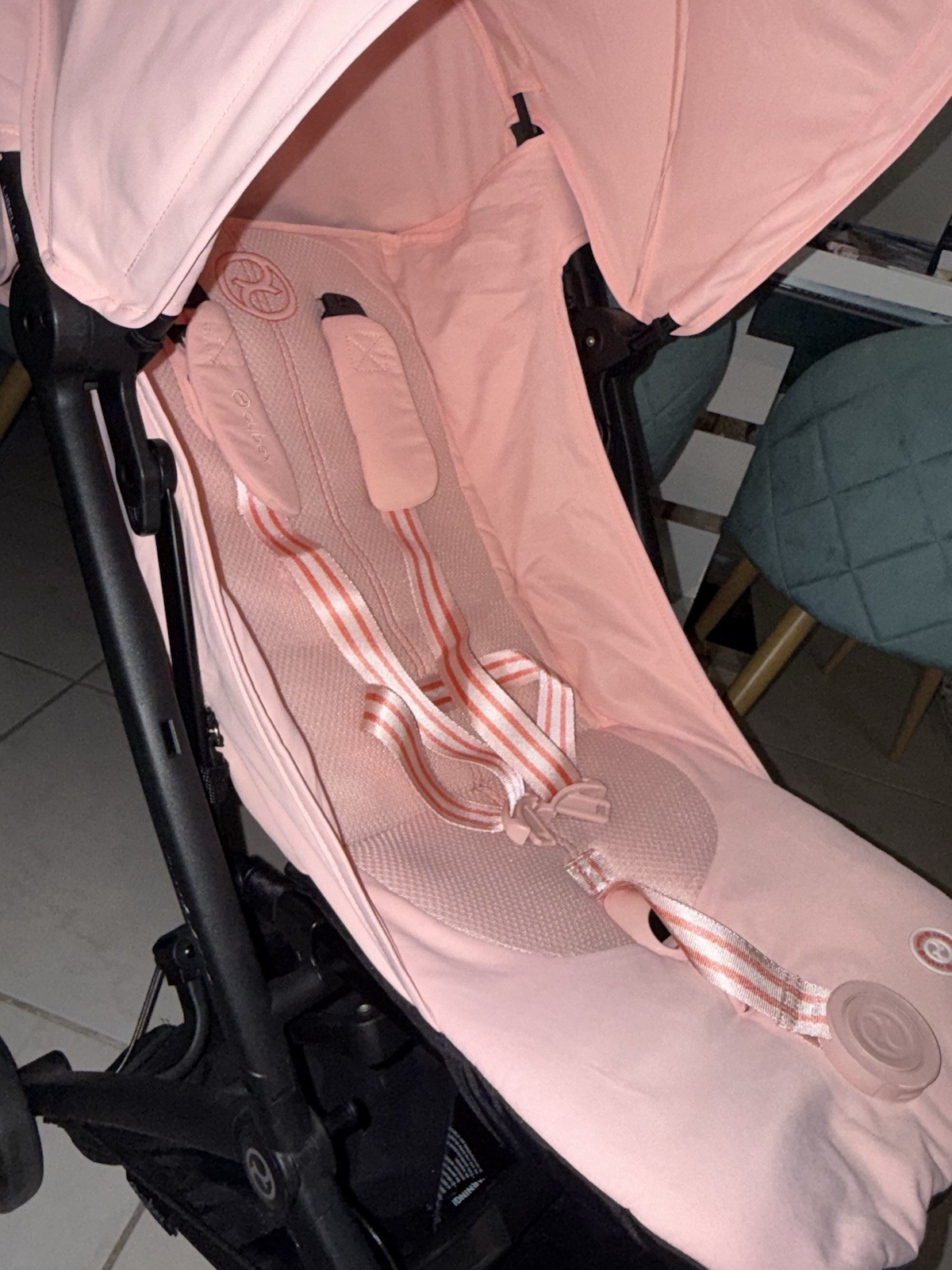 Cybex Gold Libelle Single Stroller Pink/Black, Folding Canopy
