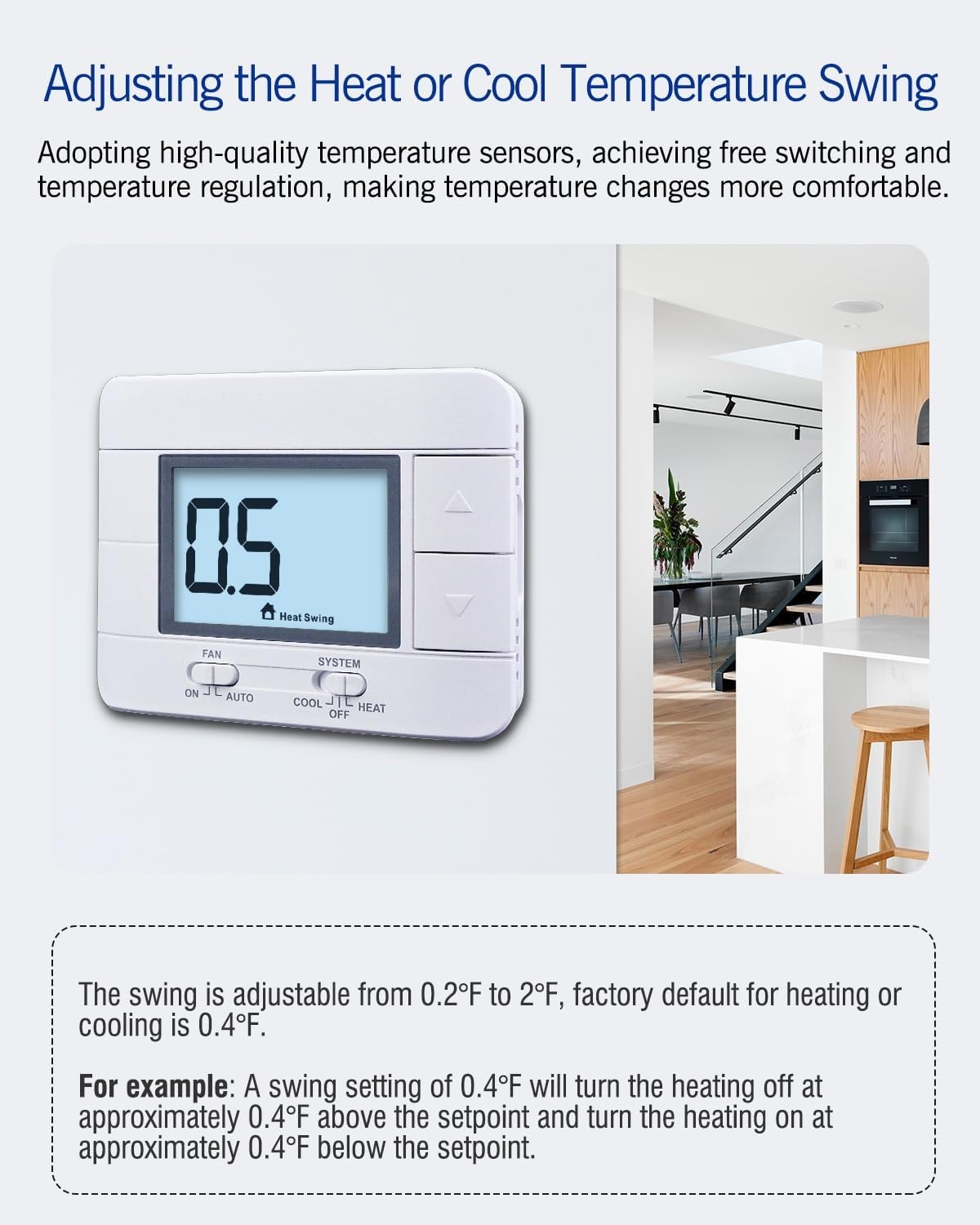 Precision Temperature Control Non-Programmable Thermostat with Humidity Display