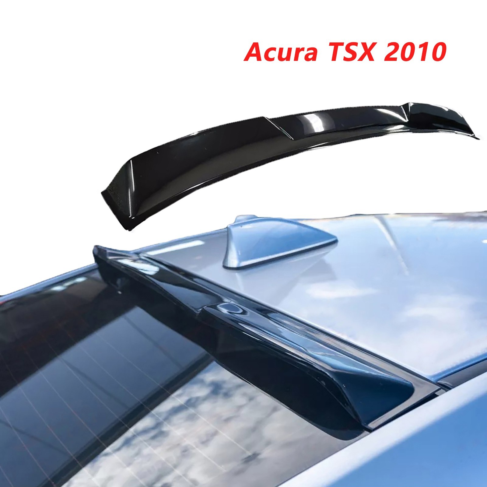 Gloss Black Rear Roof Window Visor Spoiler Wing ABS For 2010 Acura TSX