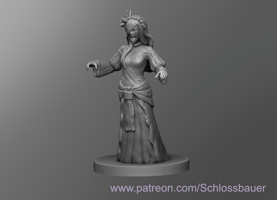 Medieval Weeping Woman Creature Monster Manual 28mm Scale DND D&D Miniature SB