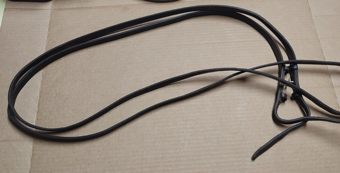 1/2" Reins Brown Plain Horse Size without Buckle