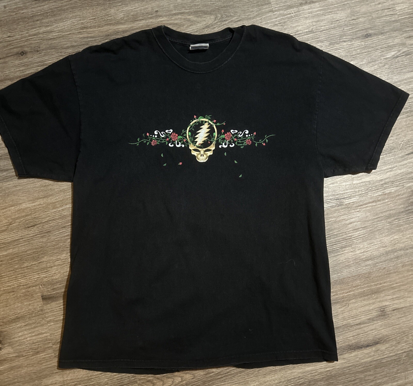 Grateful Dead Shirt T Shirt Vintage 2002 Steal Your Face Love Skull Roses Sz XL