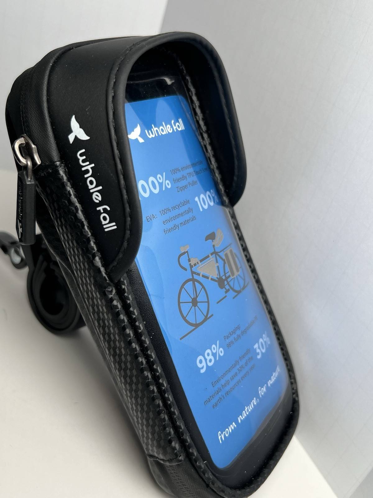 🐳Whale Fall Bike Phone Mount Bag Waterproof, 360° Rotatable Handlebar