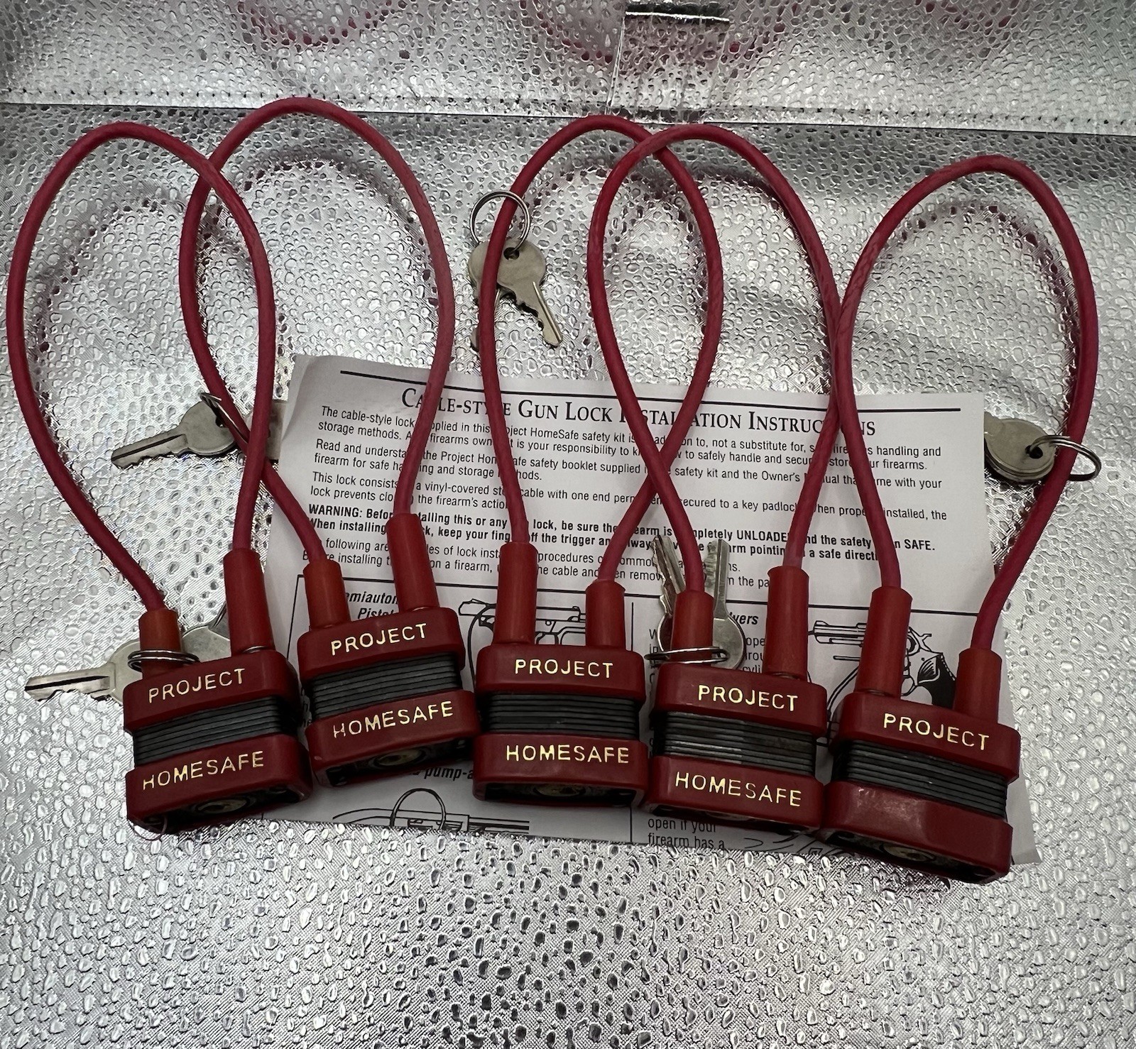 Project Homesafe Firearm Gun Safety Cable Lock Lot of 5