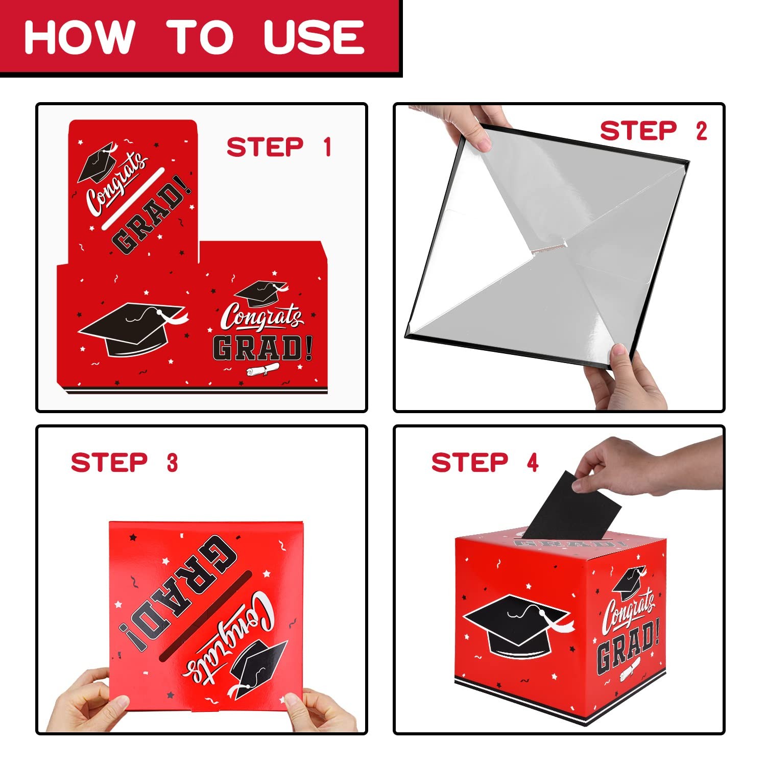 Gatherfun 2026 Graduation Card Box Red