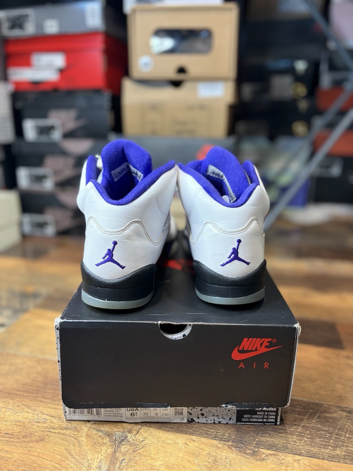 2022 Nike Air Jordan 5 Retro GS "Dark Concord" Size 6.5Y (4654) 440888-141