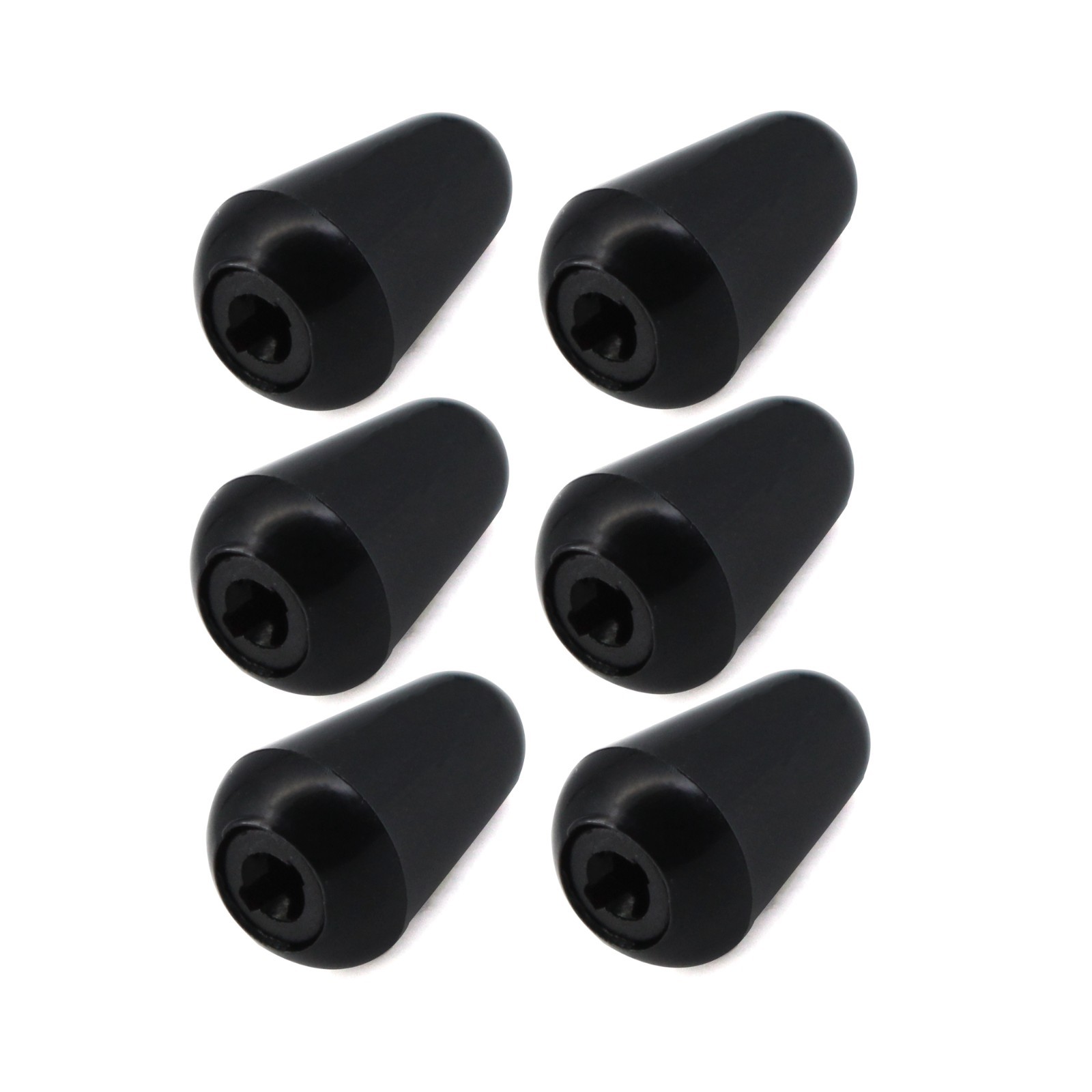 New 6pcs Black Guitar 5-Way Switch Knobs Tip Caps Plastic for FD ST Guitar