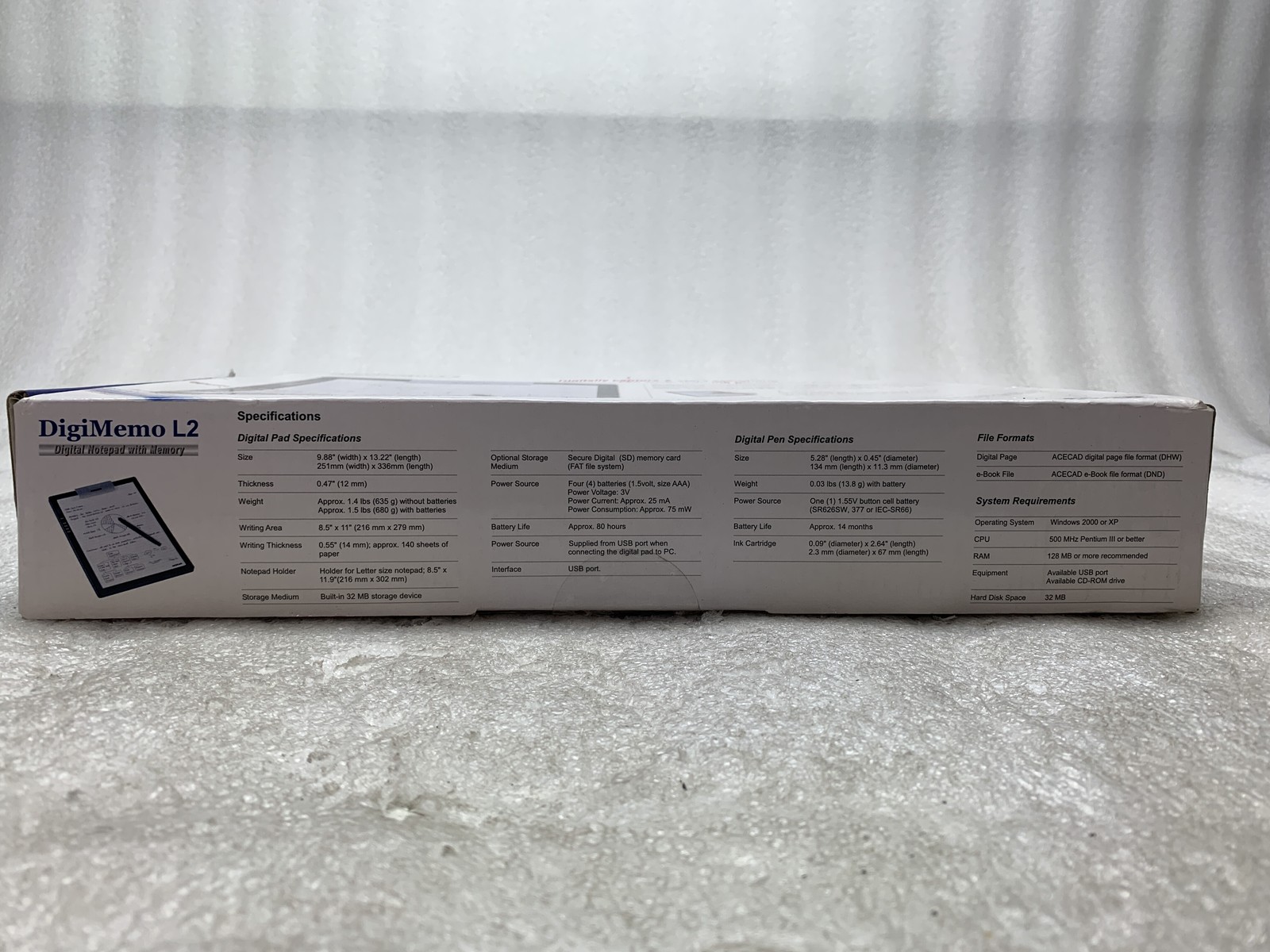 ACECAD DigiMemo L2 Letter Size Digital Notepad /w Pen Manual Software
