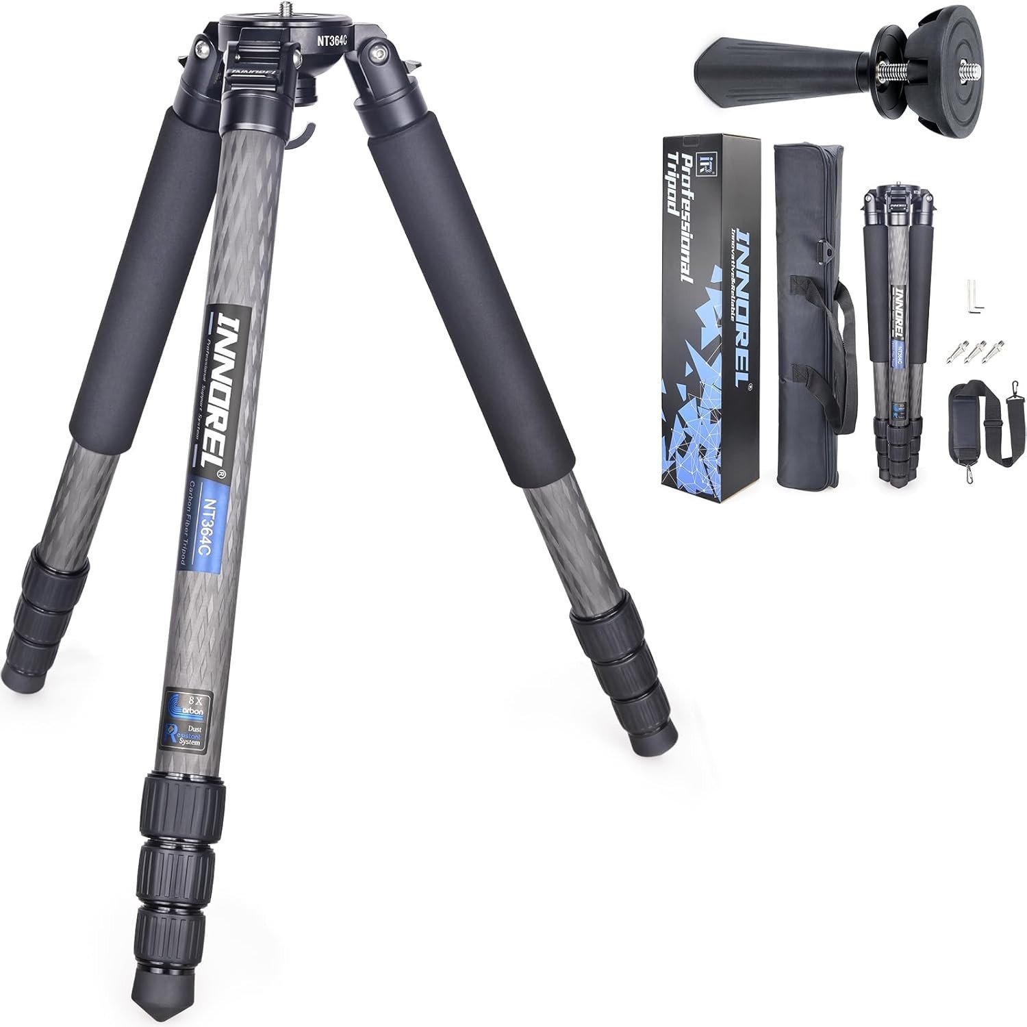 INNOREL-NT364C Professional  Heavy Duty Carbon Fiber Tripod 25kg/55lb Max Load