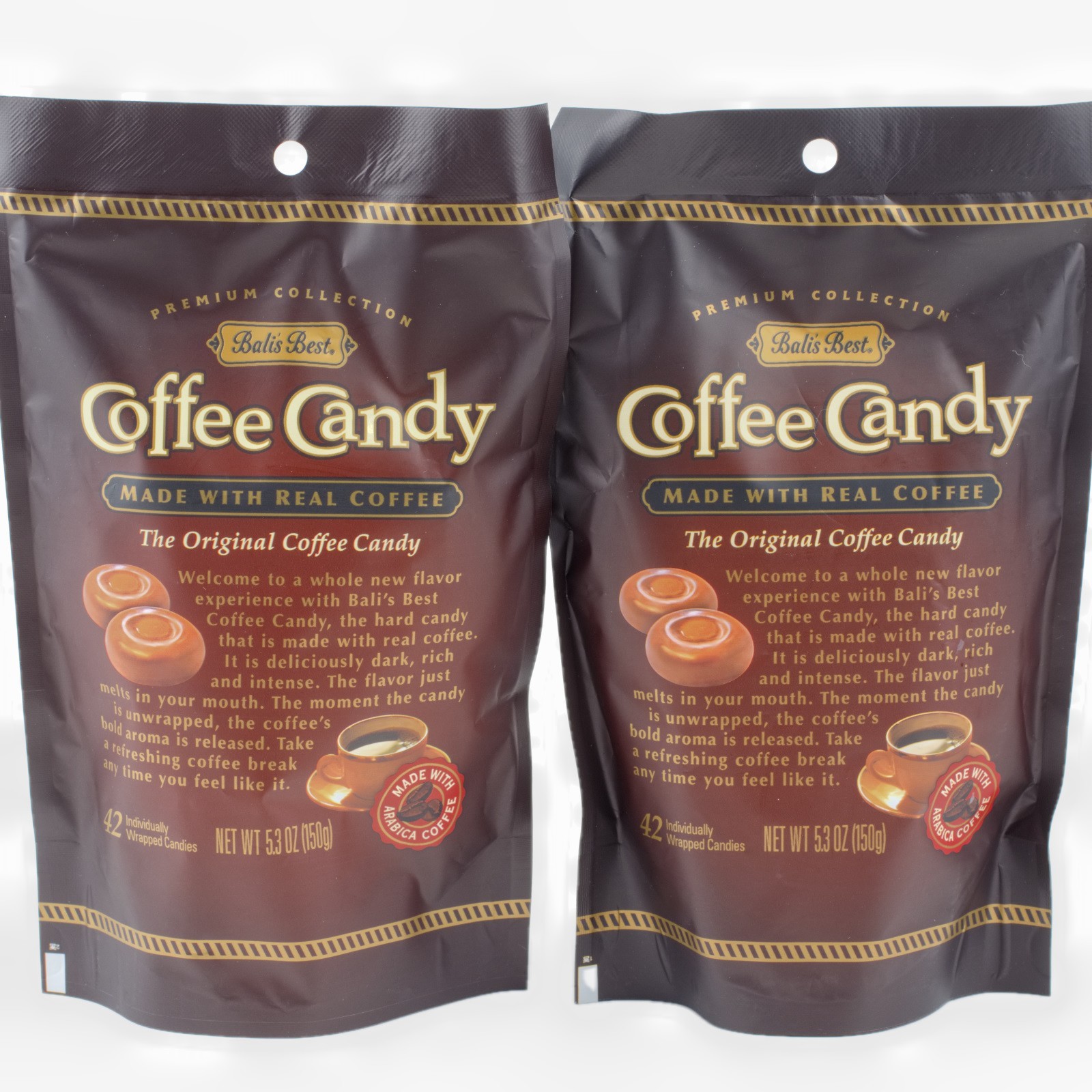 Bali's Best Original Candy Coffee Hard Candies 2 Bags of 5.3 oz