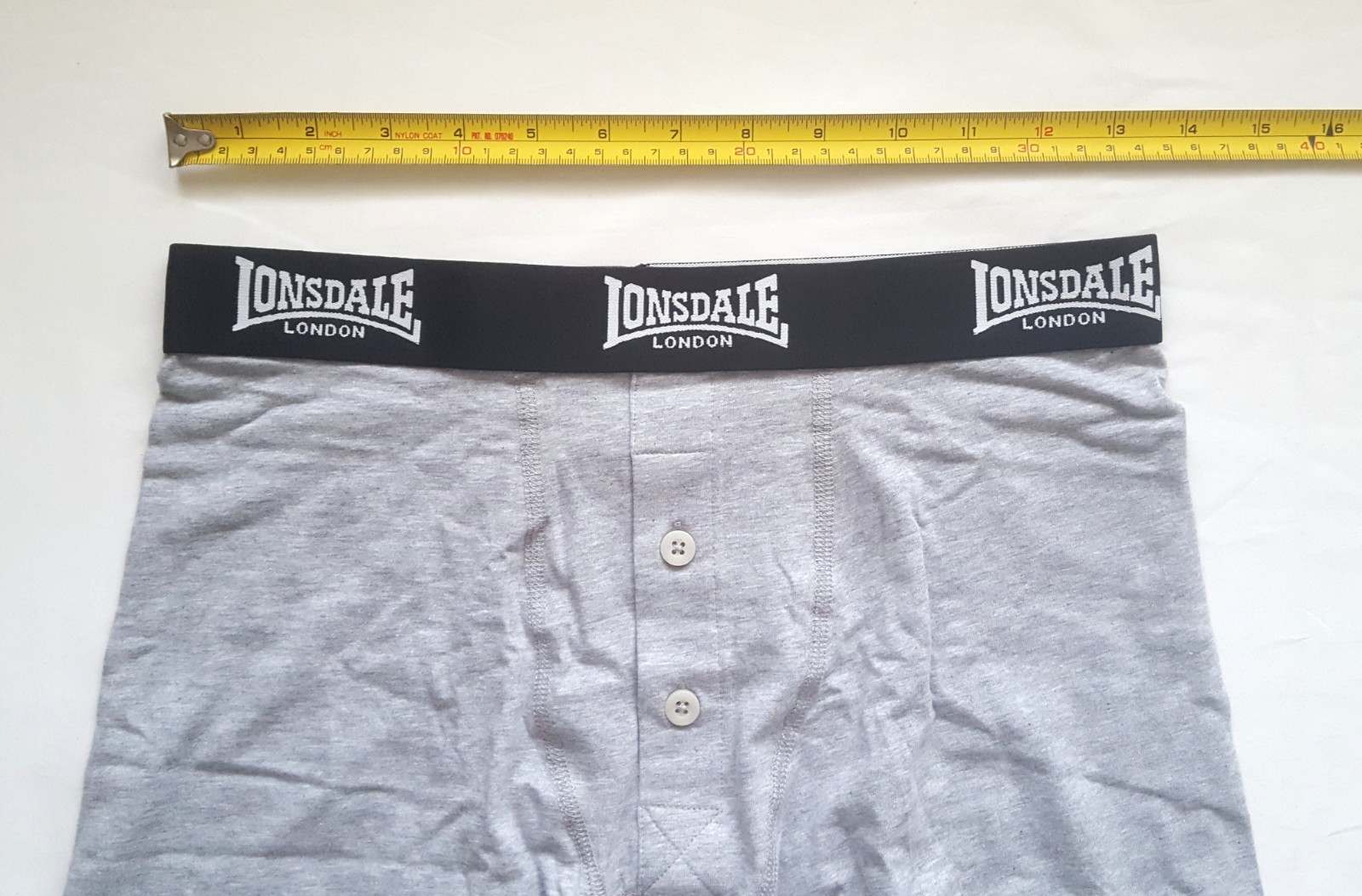 LONSDALE LOGO GREY COTTON BOXER SHORTS-BUTTON FLY UNDERWEAR-BNWT-VARIOUS SIZES