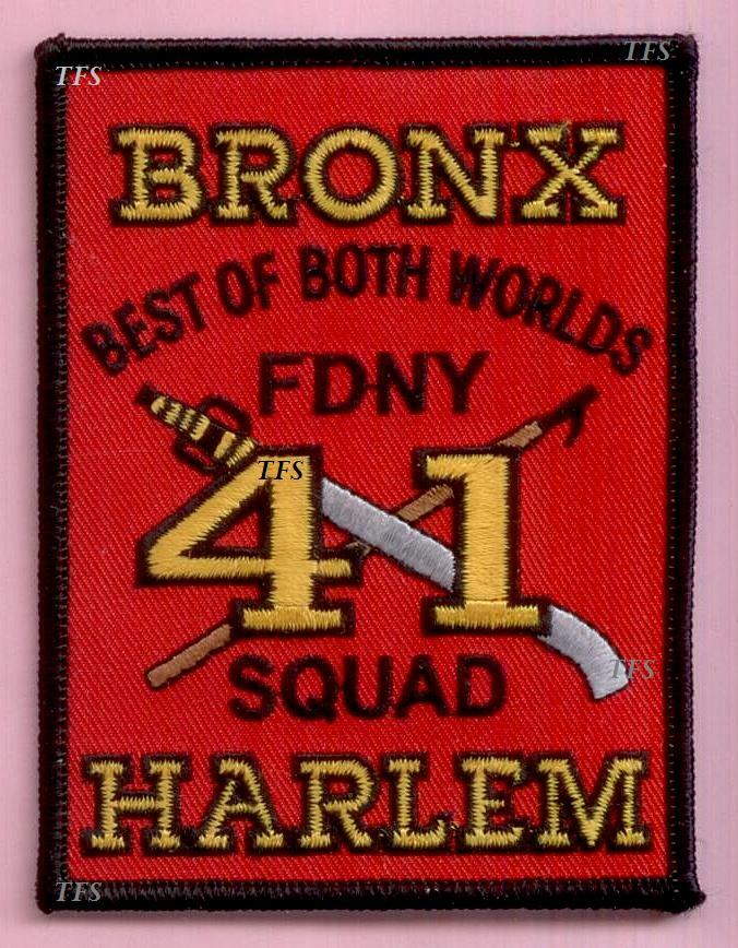 New York City Fire Dept Squad 41 Patch Old Style