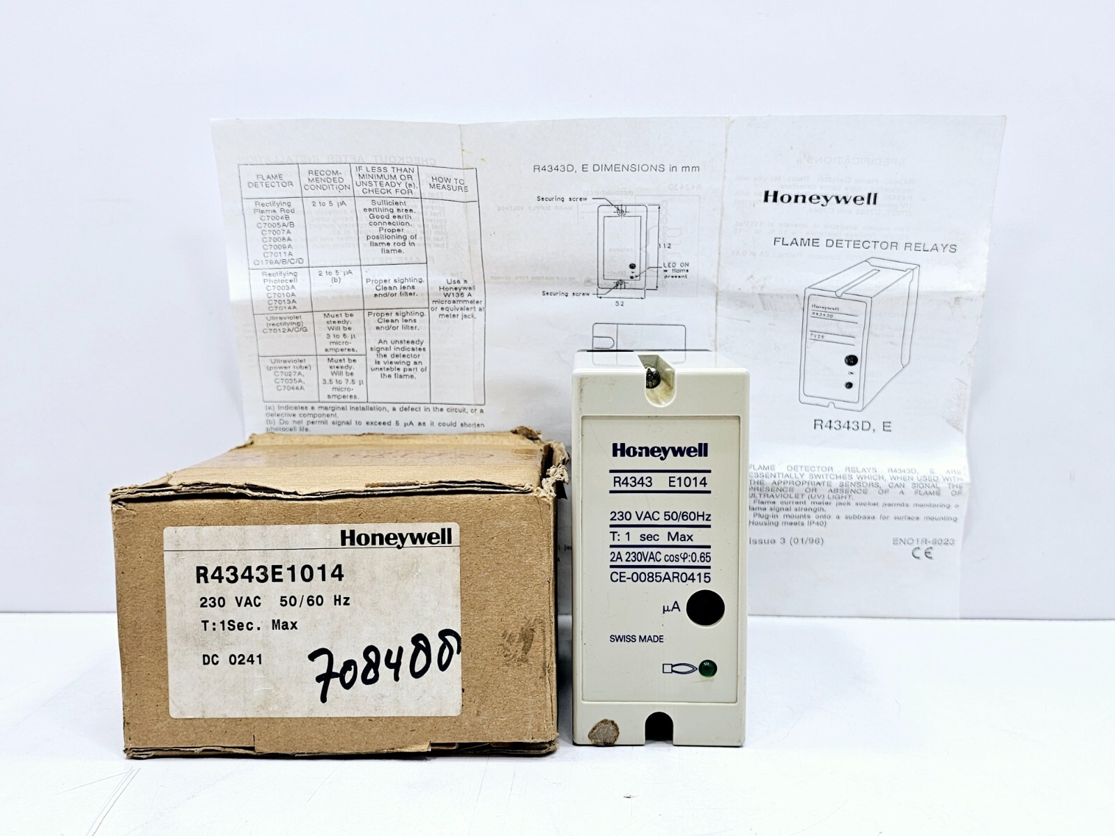 R4343E1014 HONEYWELL R4343 E1014 FLAME DETECTOR