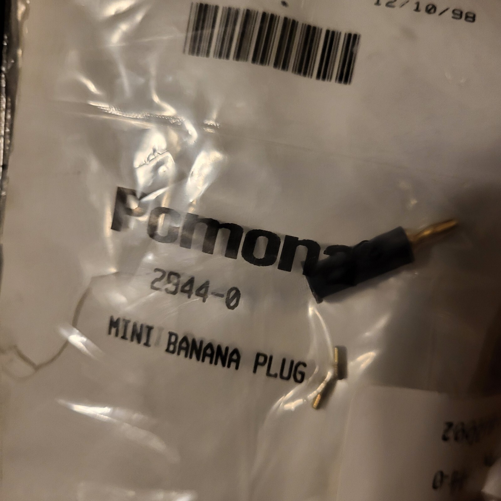 3x Pomona 2944-0 Test Plugs & Test Jacks MINI BANANA PLUG (BLACK)