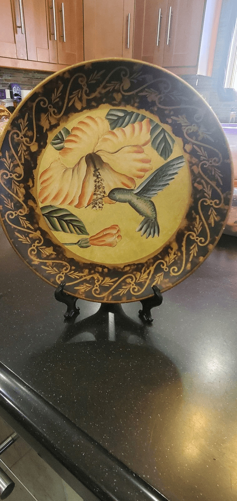 Vintage Jungalow Hummingbird Plate/ Hummingbird Decorative Plate