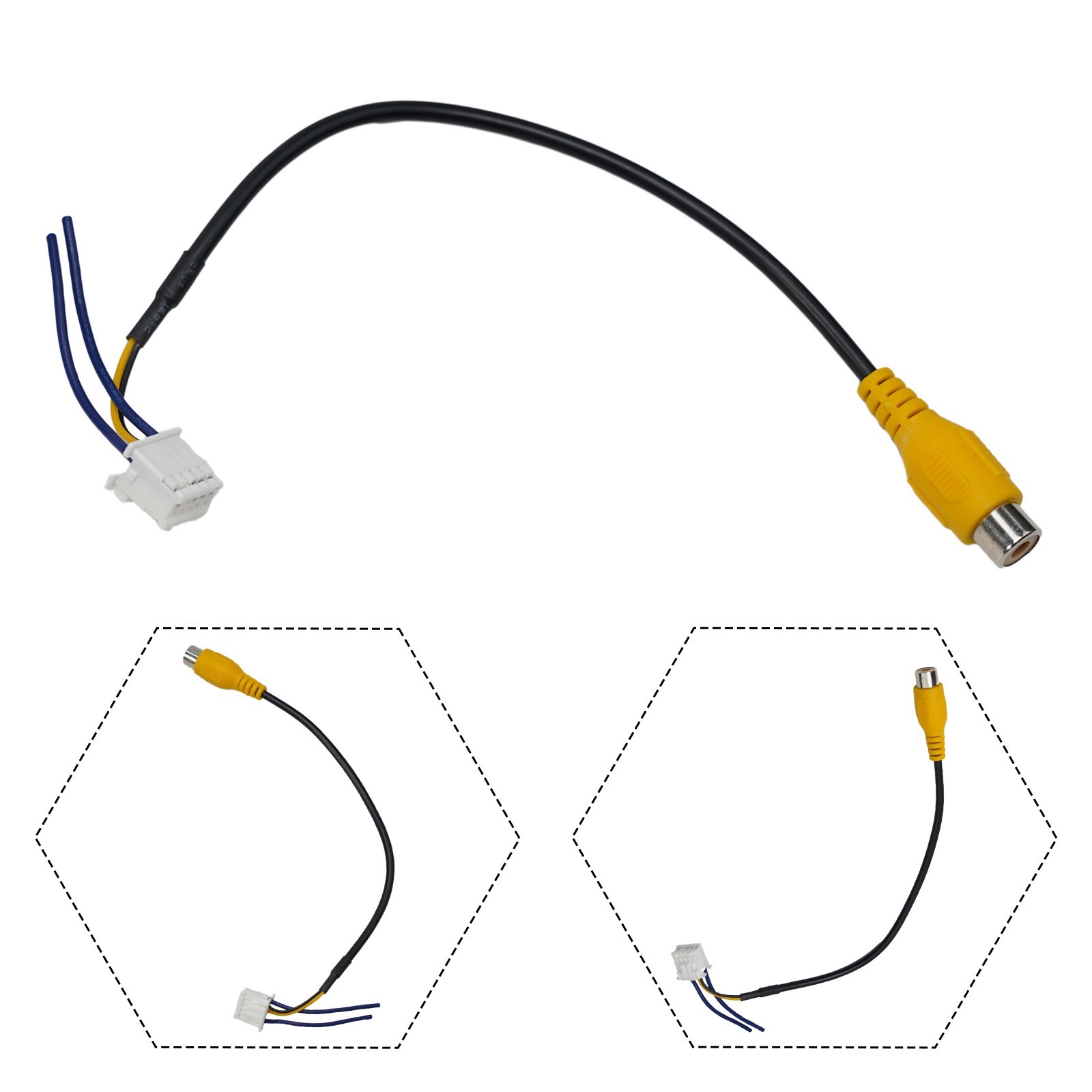 Non Deformation 10 Pin Camera Wiring Connector Video Input Cable Adapter