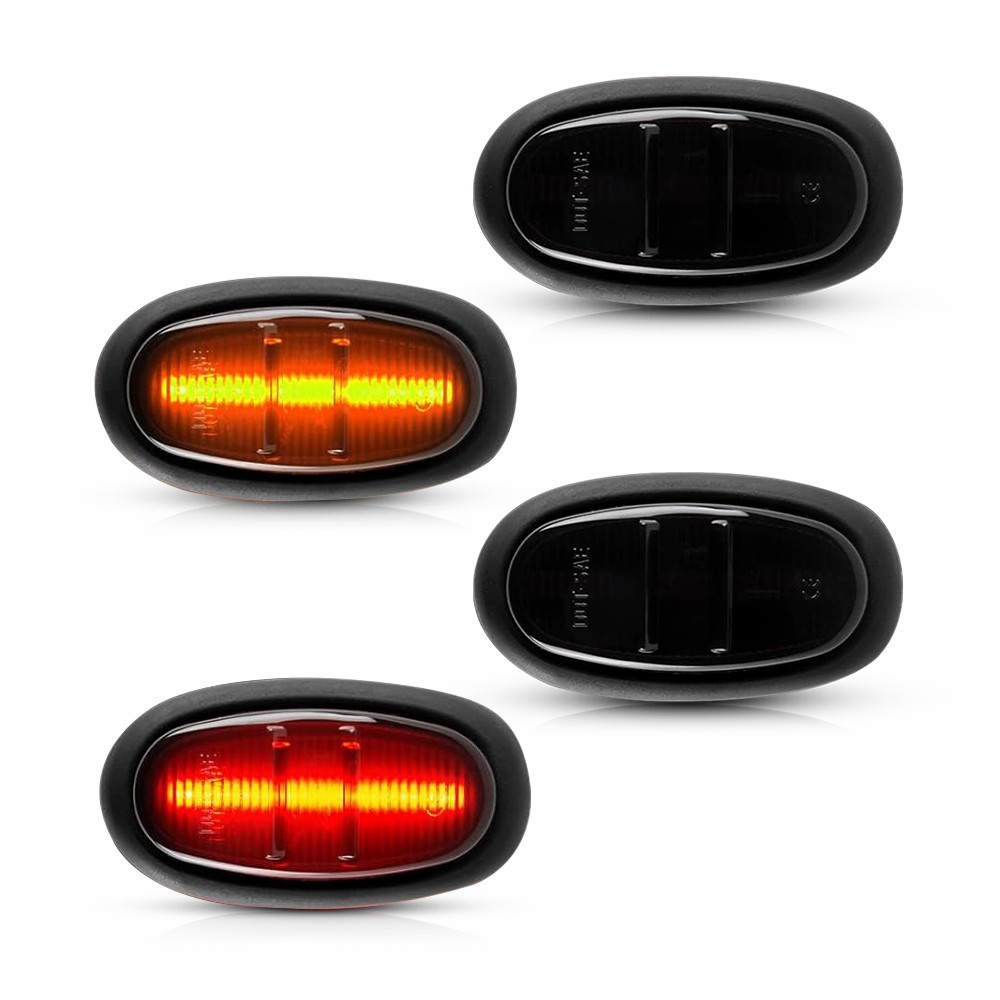 Smoked LED Rear Front Fender Flare Side Marker Lights For 2017-20 Ford Raptor
