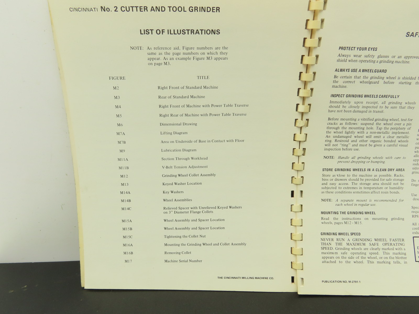 Cincinnati No 2 DO Cutter & Tool Grinder Owner Operator Instruction Manual