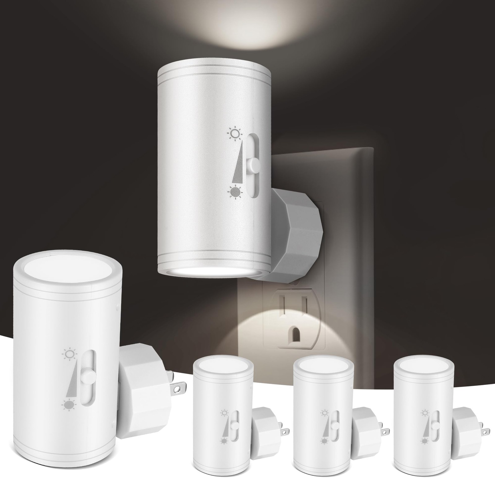 SETEN 4 Pack LED Wall Plug-in Night Light with Dusk to Dawn Sensor, 5000K Day...