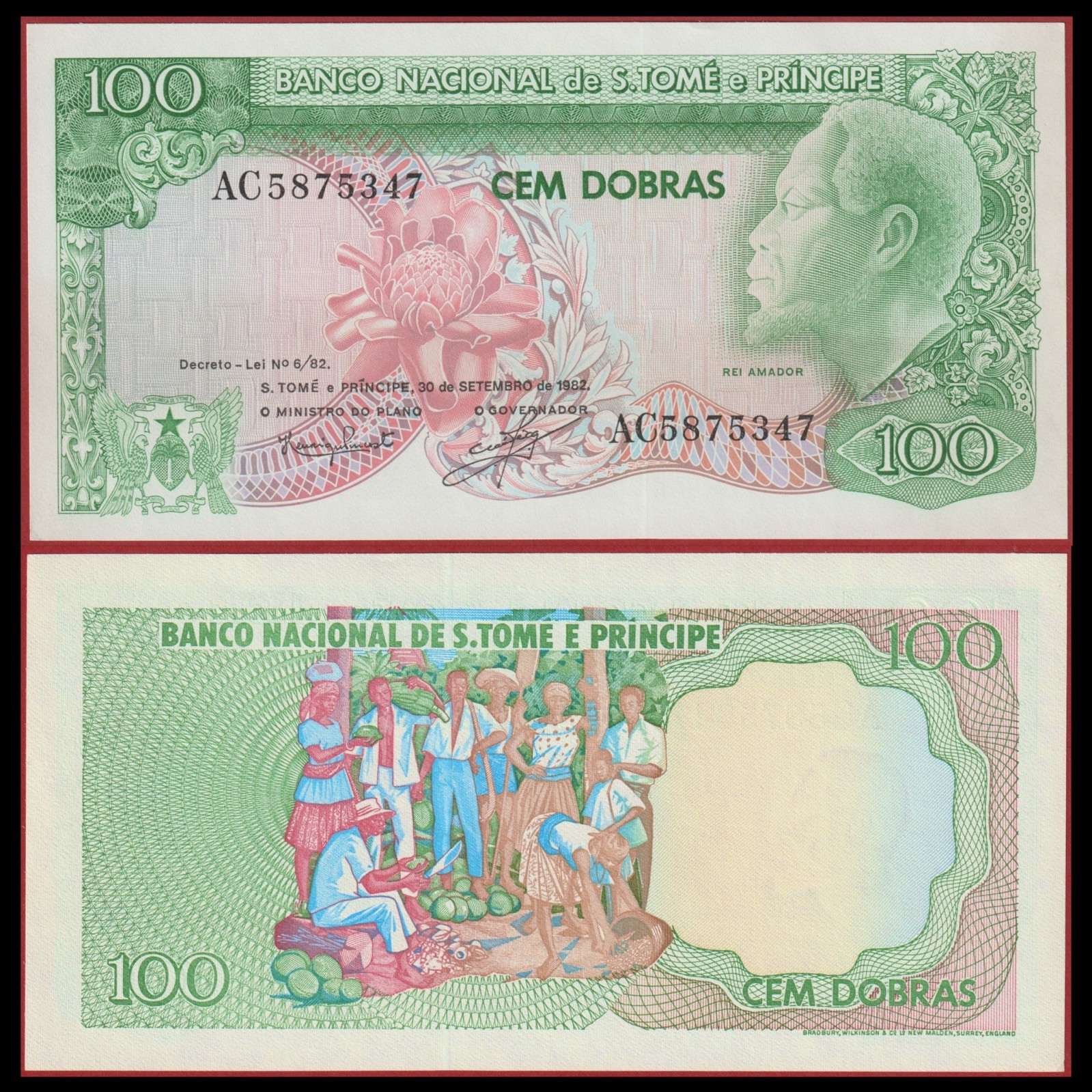 🇸🇹 Saint Thomas and Prince 100 Dobras 1982 P 57 Crisp UNC