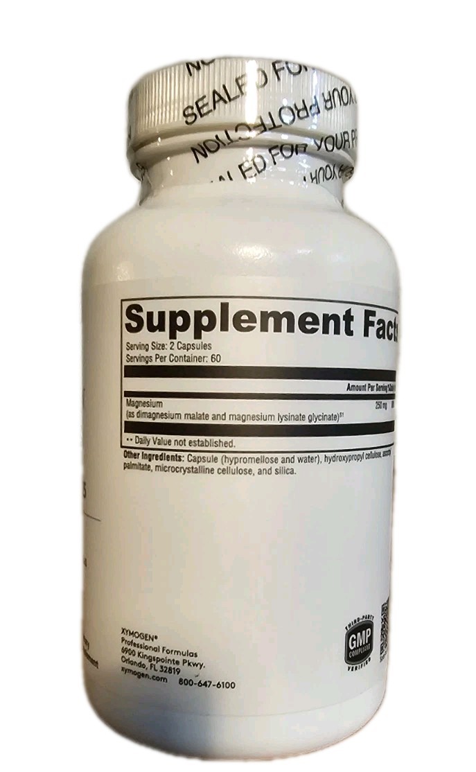 XYMOGEN - OptiMag 125 120 Vegetarian Caps Highly Absorbable Magnesium Exp: 3/27