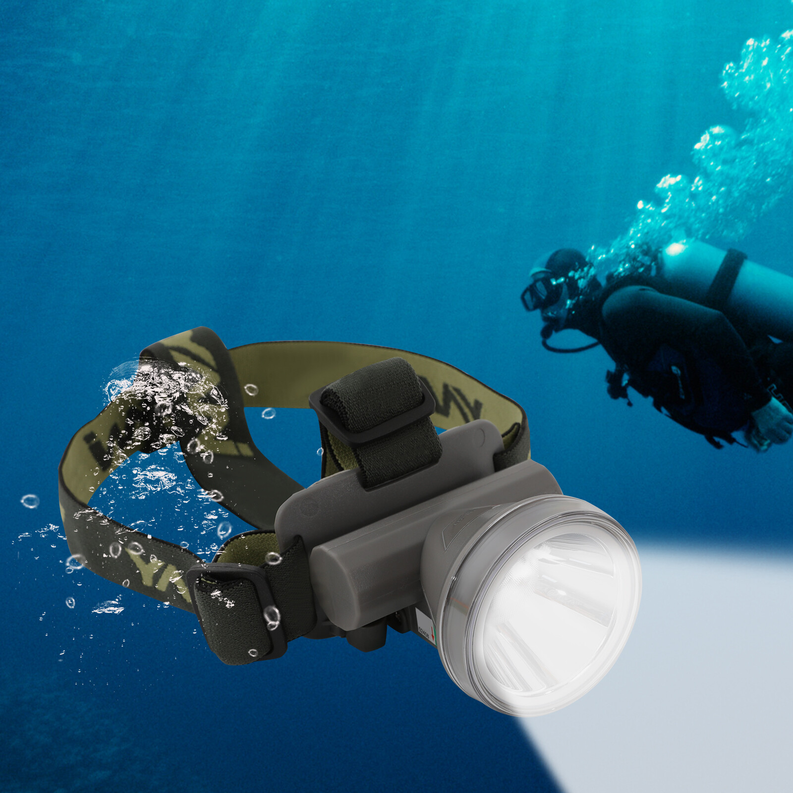 LED Head-mounted Diving Lamp Rechargeable Diving Headlamp Diving Light 90° 5W