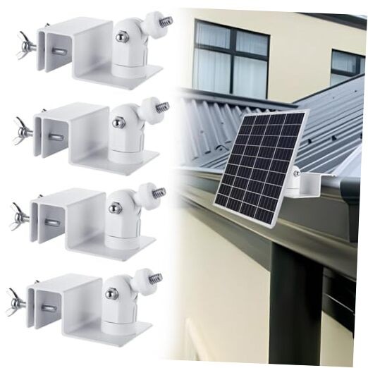 4 PCS Universal Solar Panel Gutter Mount Compatible with Ring Blink Arlo White