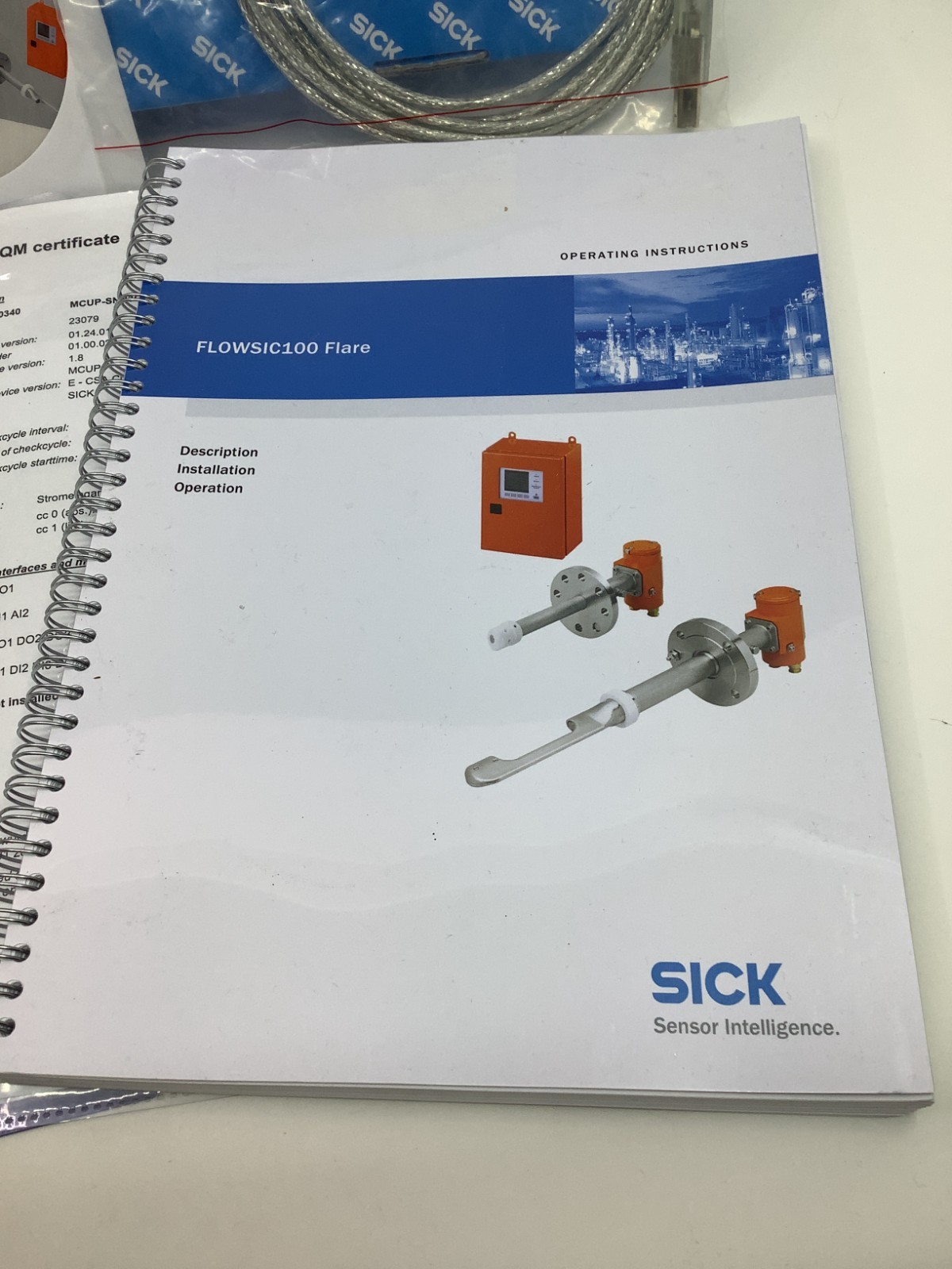 SICK FLOWSIC100 Flare Software CD Instructions QM Certificate USB Cable