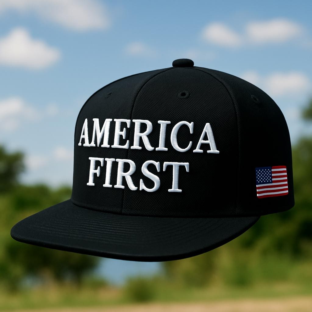 America First Embroidered Hat USA Patriotic Snapback Cap