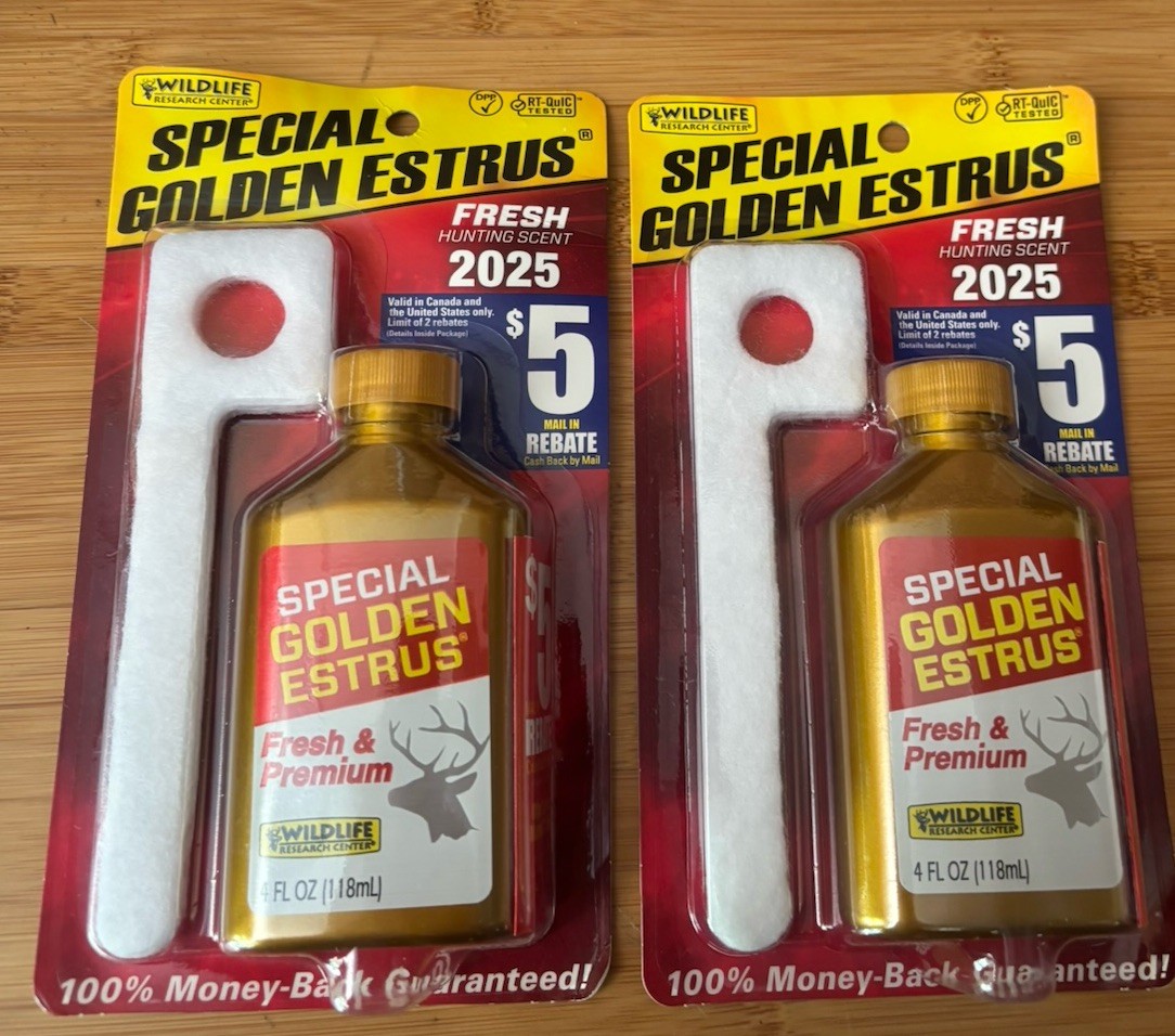 2 New Bottles Wildlife Research Special Golden Estrus 4 Oz Each Free Shipping