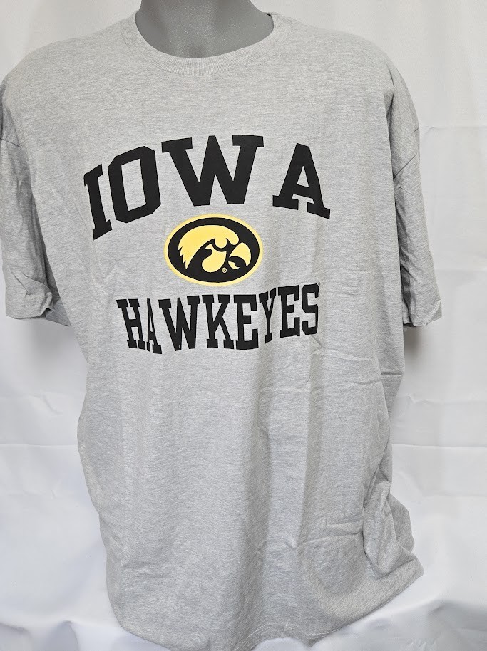 Mens Profile Varsity Univ of Iowa Hawkeyes NCAA Big & Tall Grey Tee T-Shirt