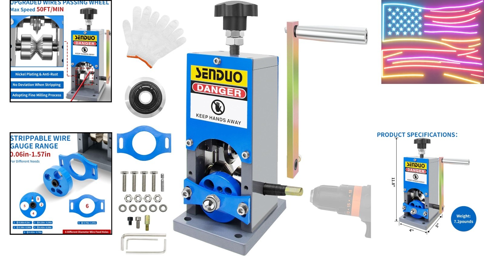 Upgraded Manual Wire Stripper Machine 0.06-1.57in,Cable Stripper Machine for ...