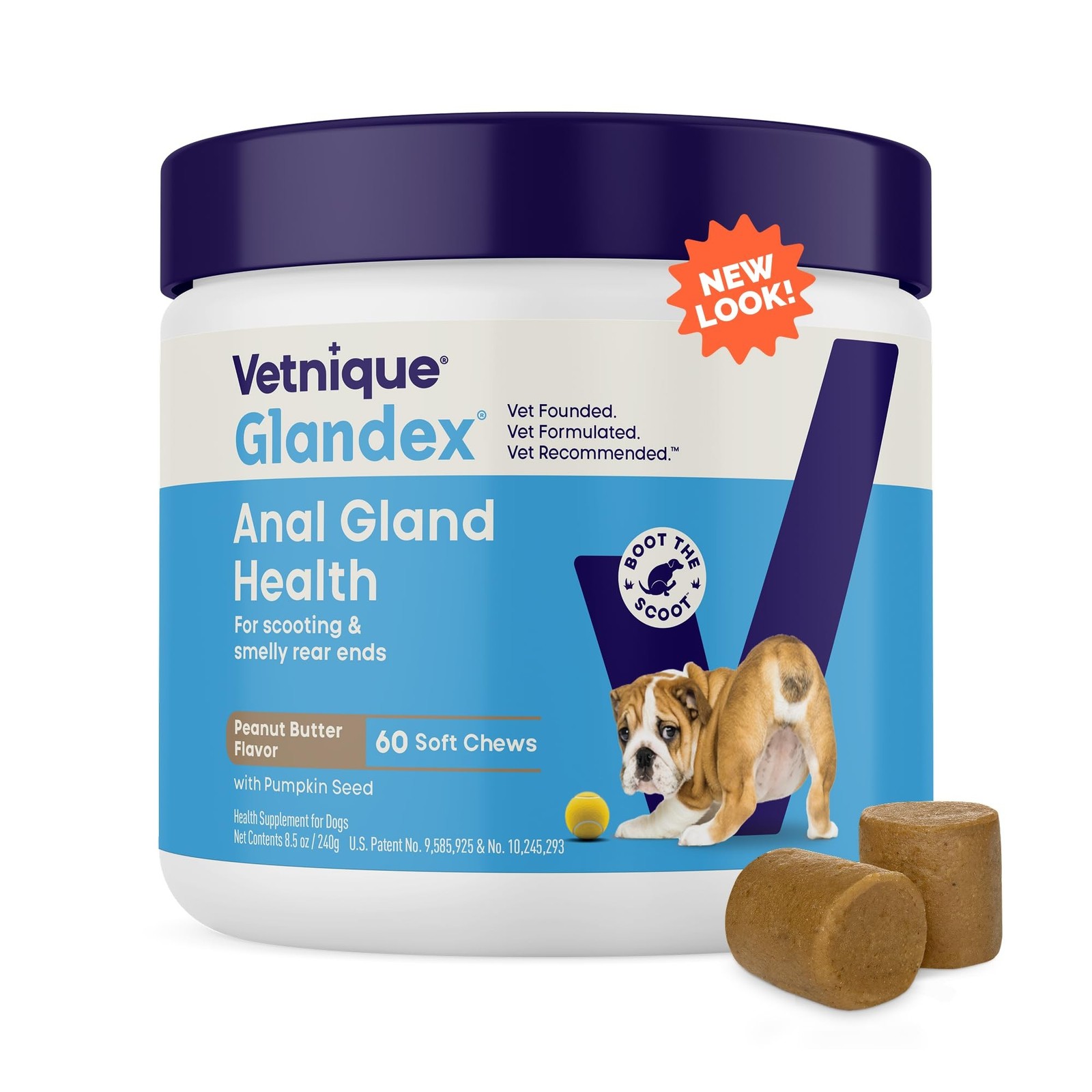 Vetnique Glandex Anal Gland Soft Chew Treats with Pumpkin for Dogs Digestive ...