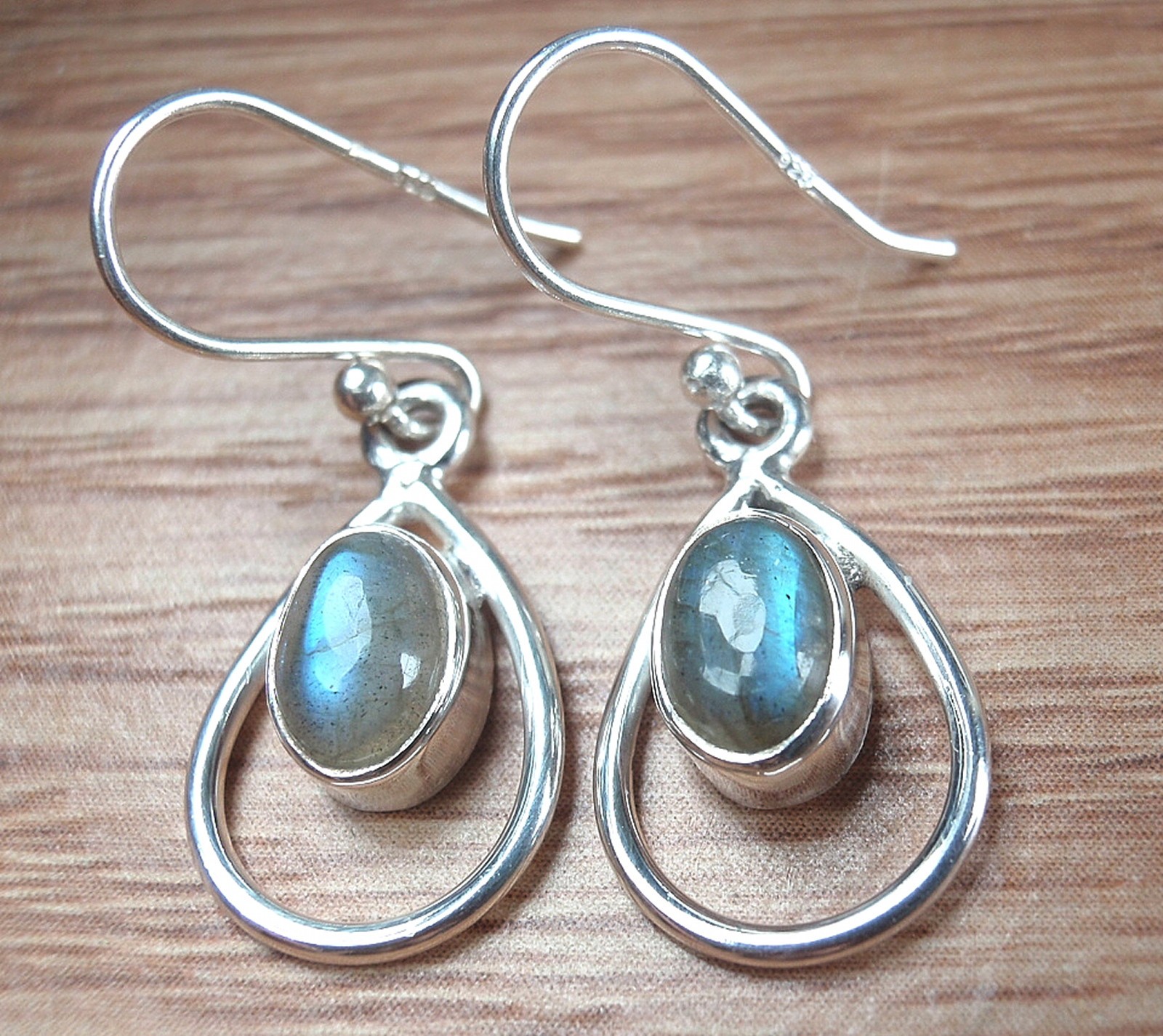 Labradorite 925 Sterl Silver Earrings Beautiful Blue Iridescence   you get exact