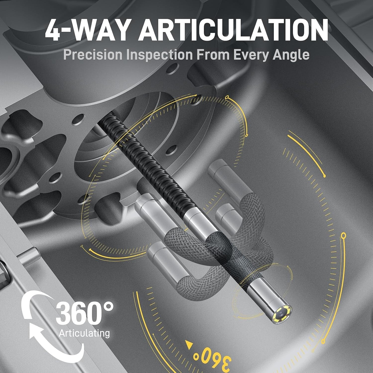 360° Joystick Articulation Borescope Inspection Camera Industrial Endoscope