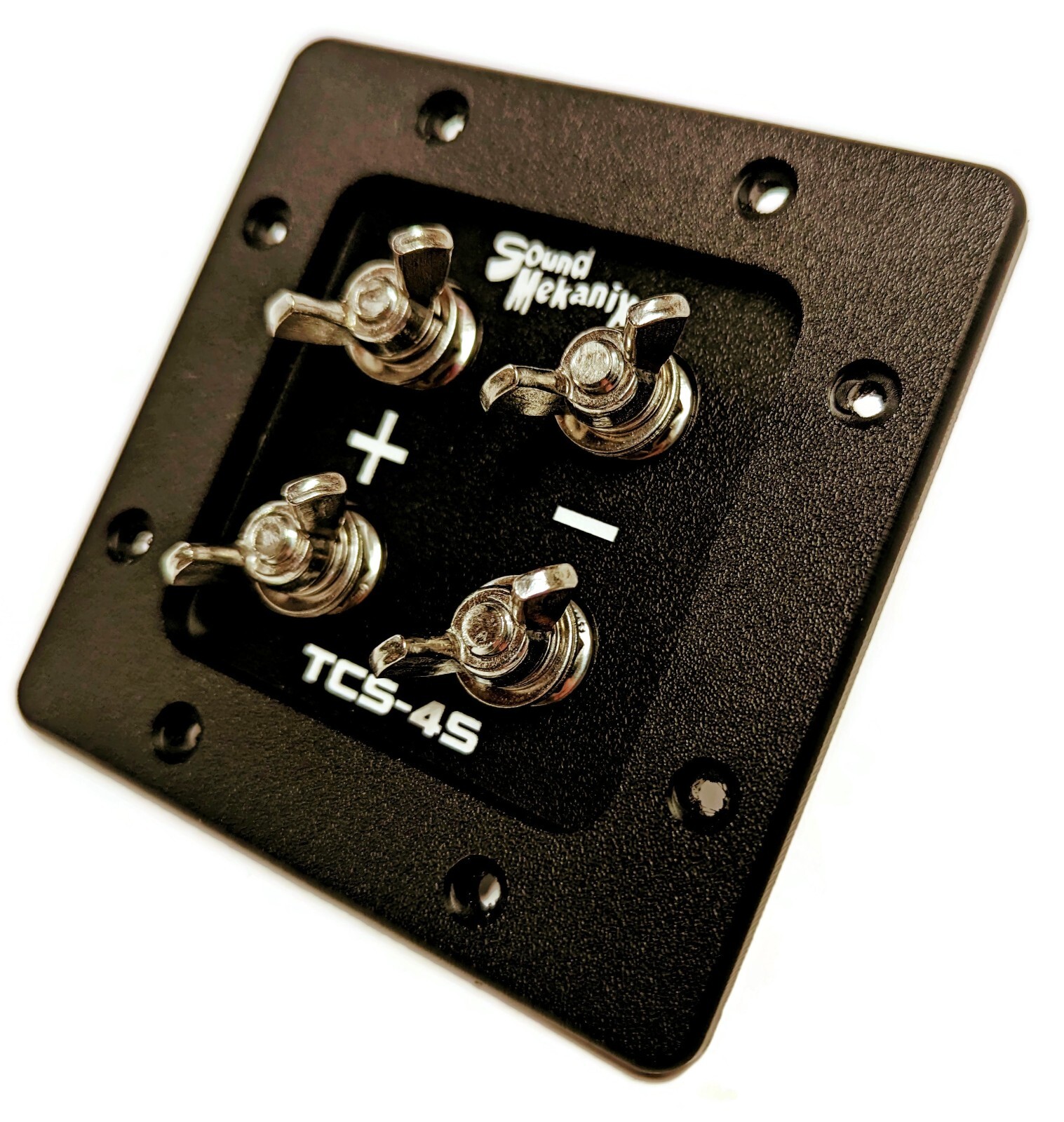 Square Subwoofer Speaker Box Terminal Cup, DUAL Input - TCS-4S Black