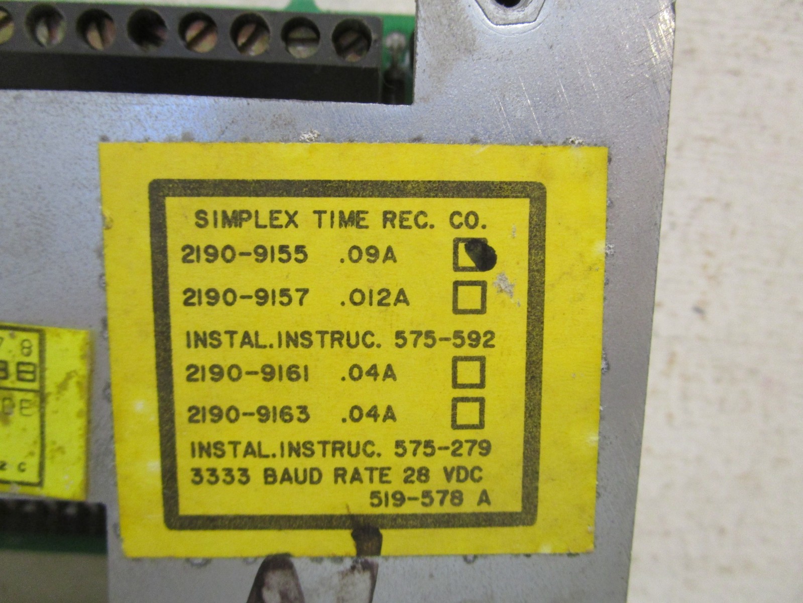 SIMPLEX 2190-9155 ZONE ADAPTER MODULE MONITOR ZAM