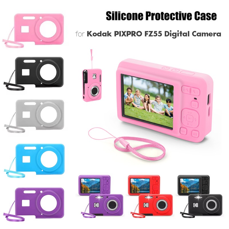 For KODAK PIXPRO FZ55 Digital Camera Cover Silicone Protective Case with Lanyard