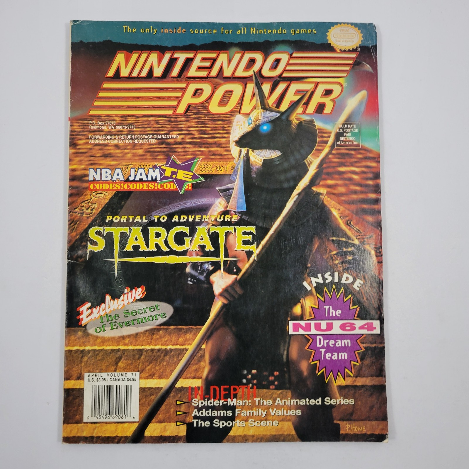 NINTENDO POWER MAGAZINE APRIL VOLUME 71 STARGATE ISSUE W/ POSTER (Good)