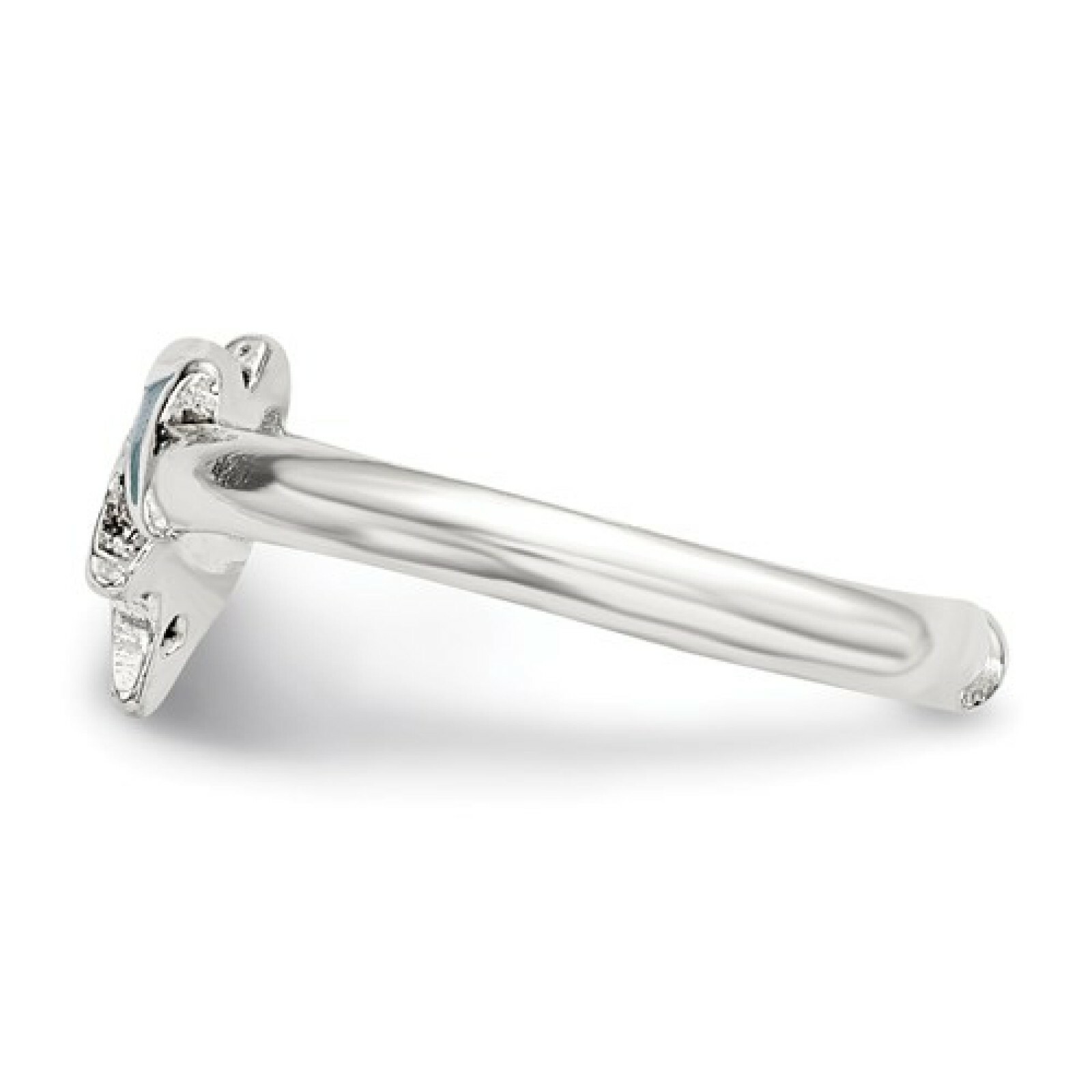 Sterling Silver 8MM Polished Enameled Dolphin Toe Ring